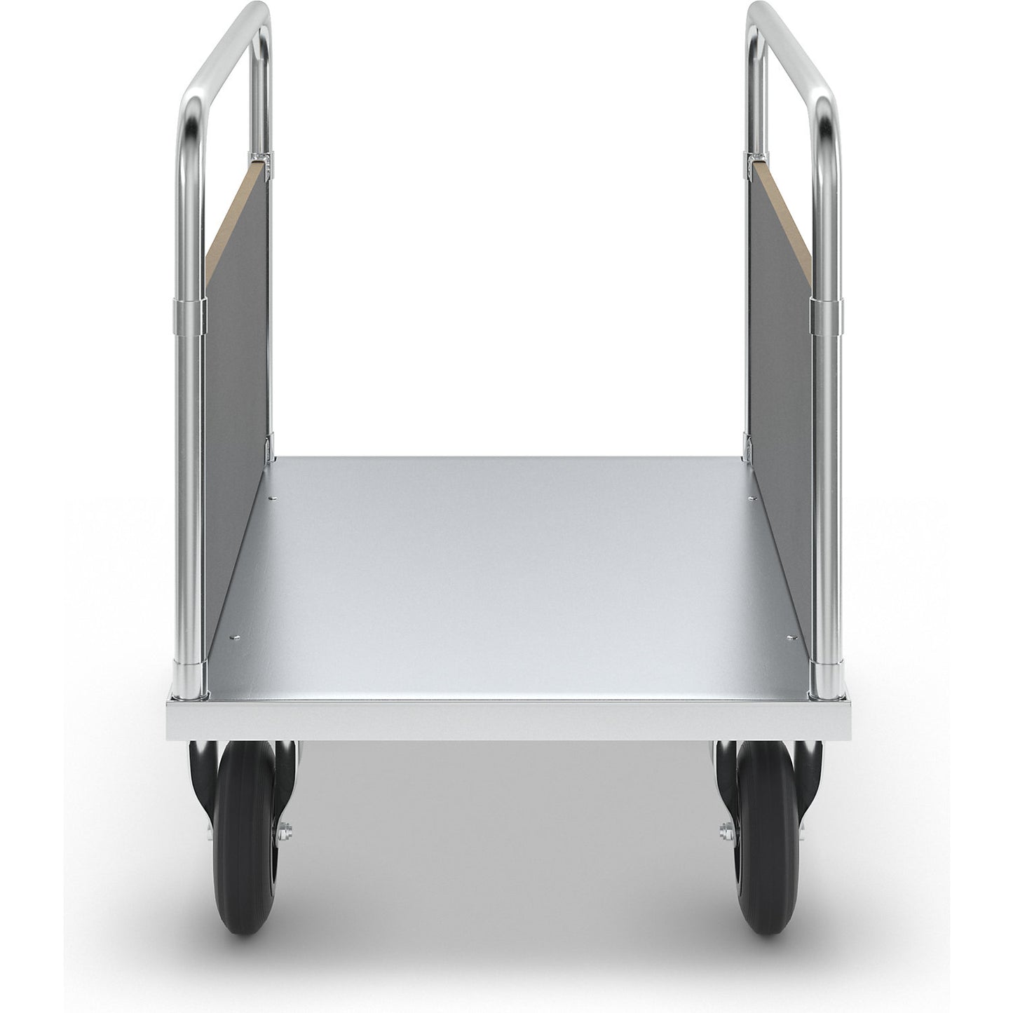 Platform truck max. load 500 kg, with 2 side panels, LxWxH 1000 x 700 x 900 mm, without stop.
