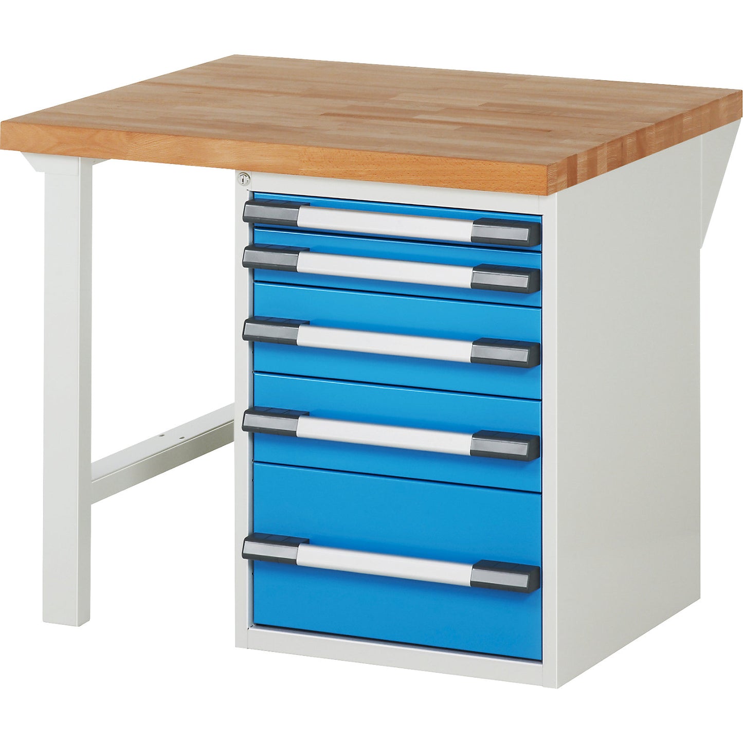 Workbench, Series 7000 modular system, 5 drawers, WxD 1000 x 900 mm.