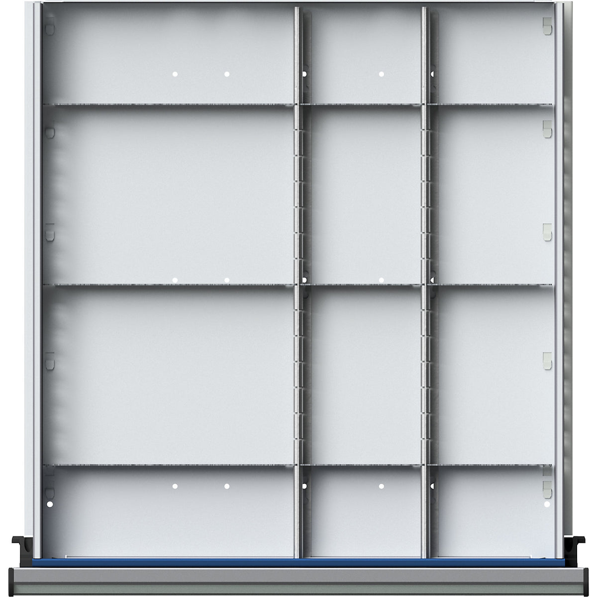 Divider for drawer WxD 500 x 540 mm, ½ - ¼ division, for drawer height 90 - 150 mm.