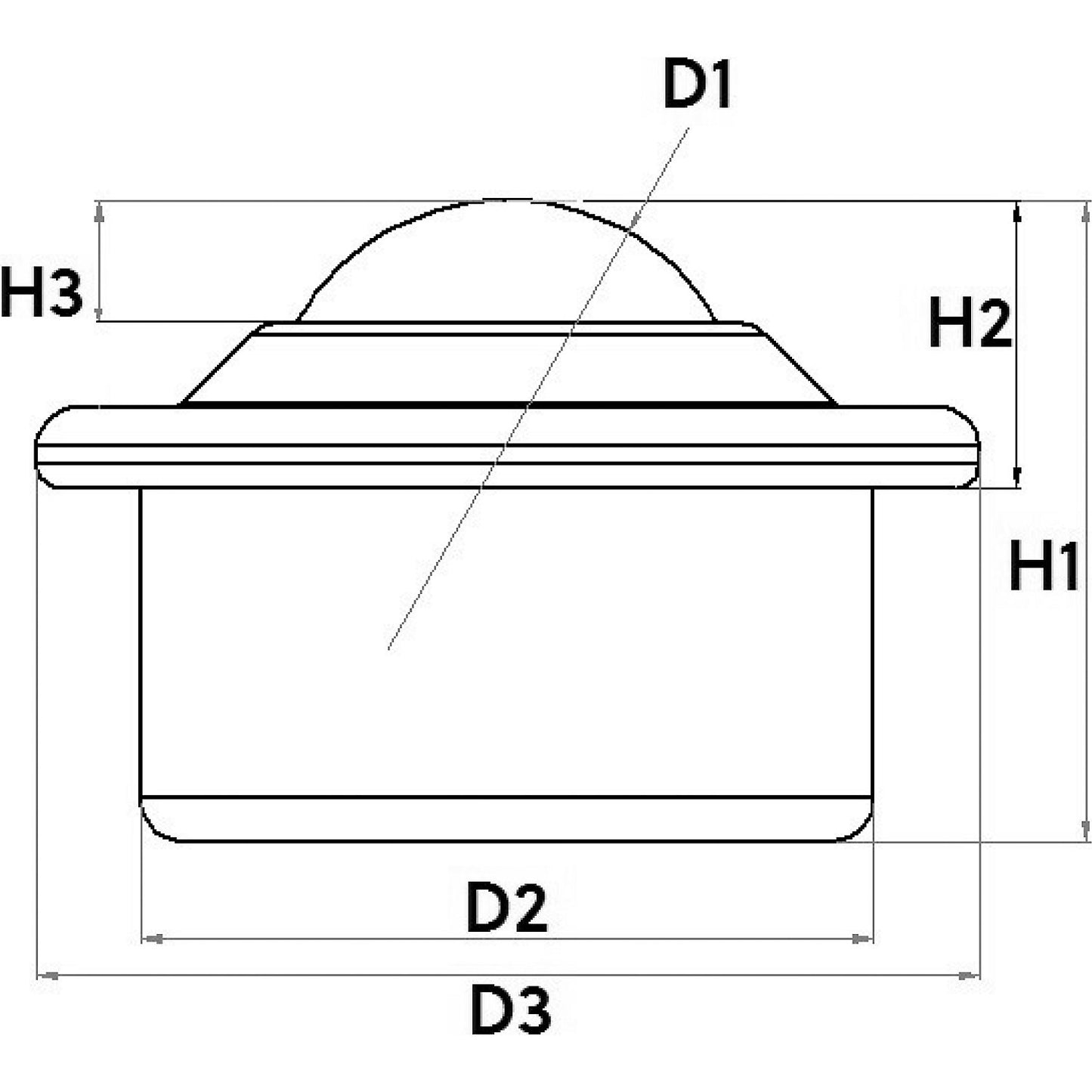 Ball unit, flange, stainless steel, load bearing ball Ø 30 mm.