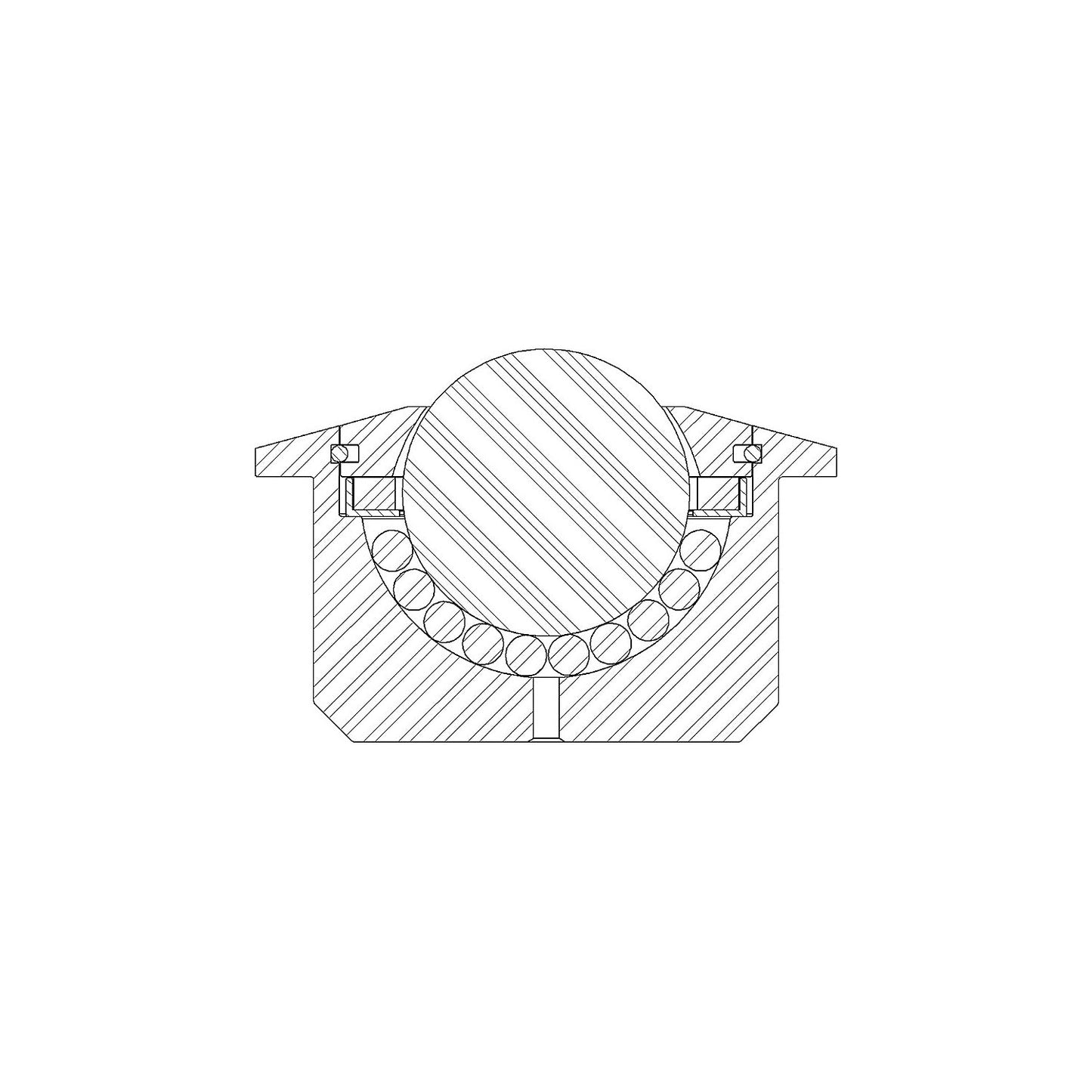 Ball unit, flange, solid, steel, load bearing ball Ø 15 mm.