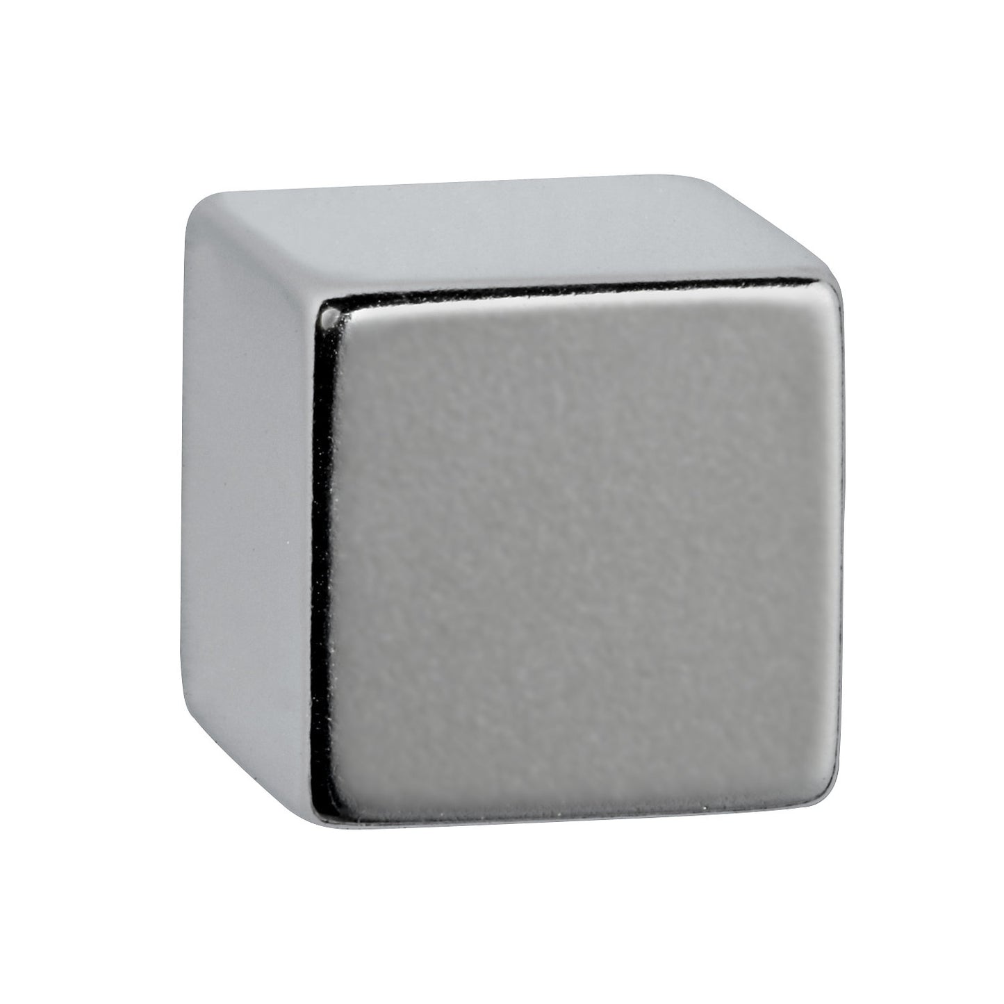 Neodymium cube magnet, nickel plated, holds 20 kg, pack of 4.