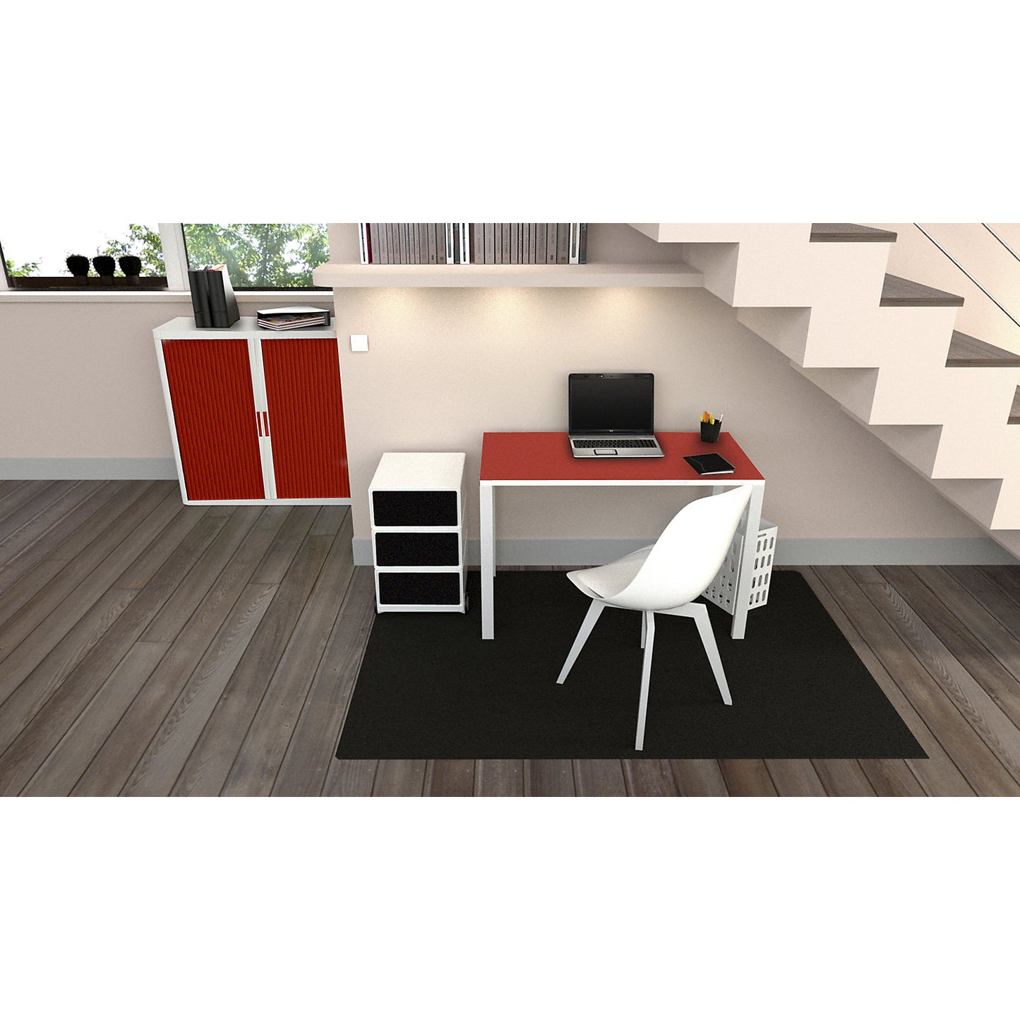 easyDesk® compact desk, HxWxD 750 x 1140 x 600 mm, charcoal.
