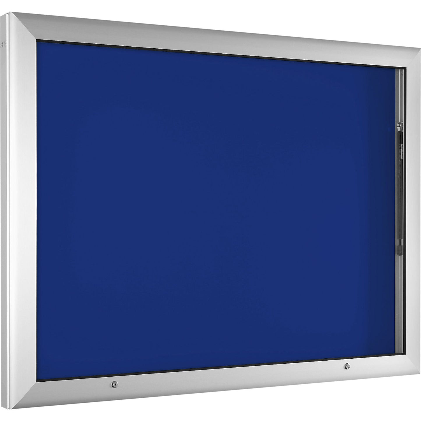 Display case, for 18 x A4, gentian blue, opens 90° upwards.