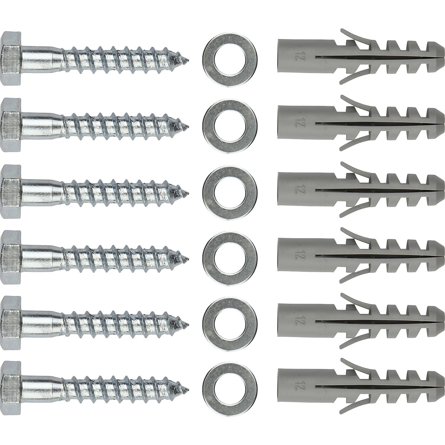 Floor anchoring, set of 3, 6 screws.