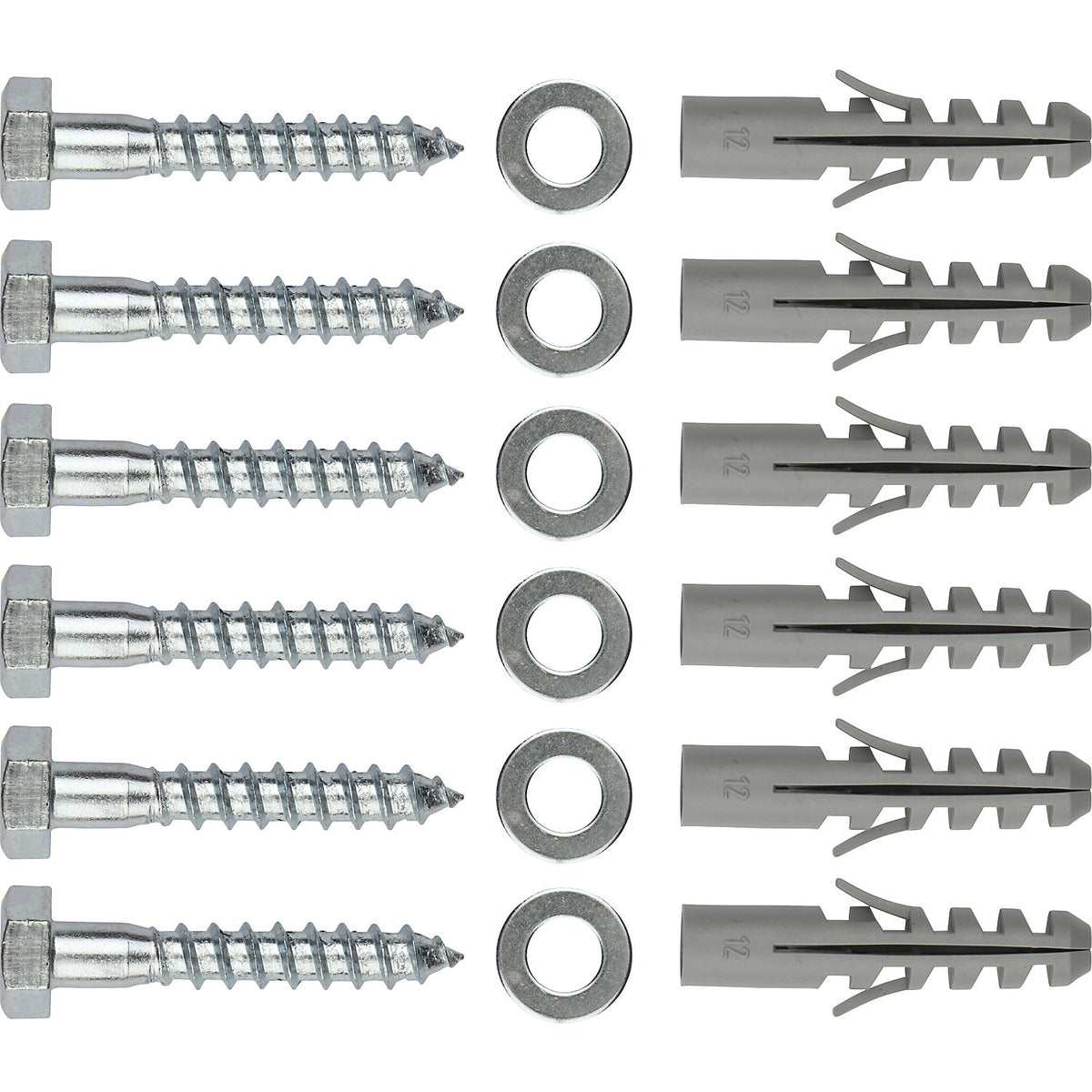 Floor anchoring, set of 3, 6 screws.