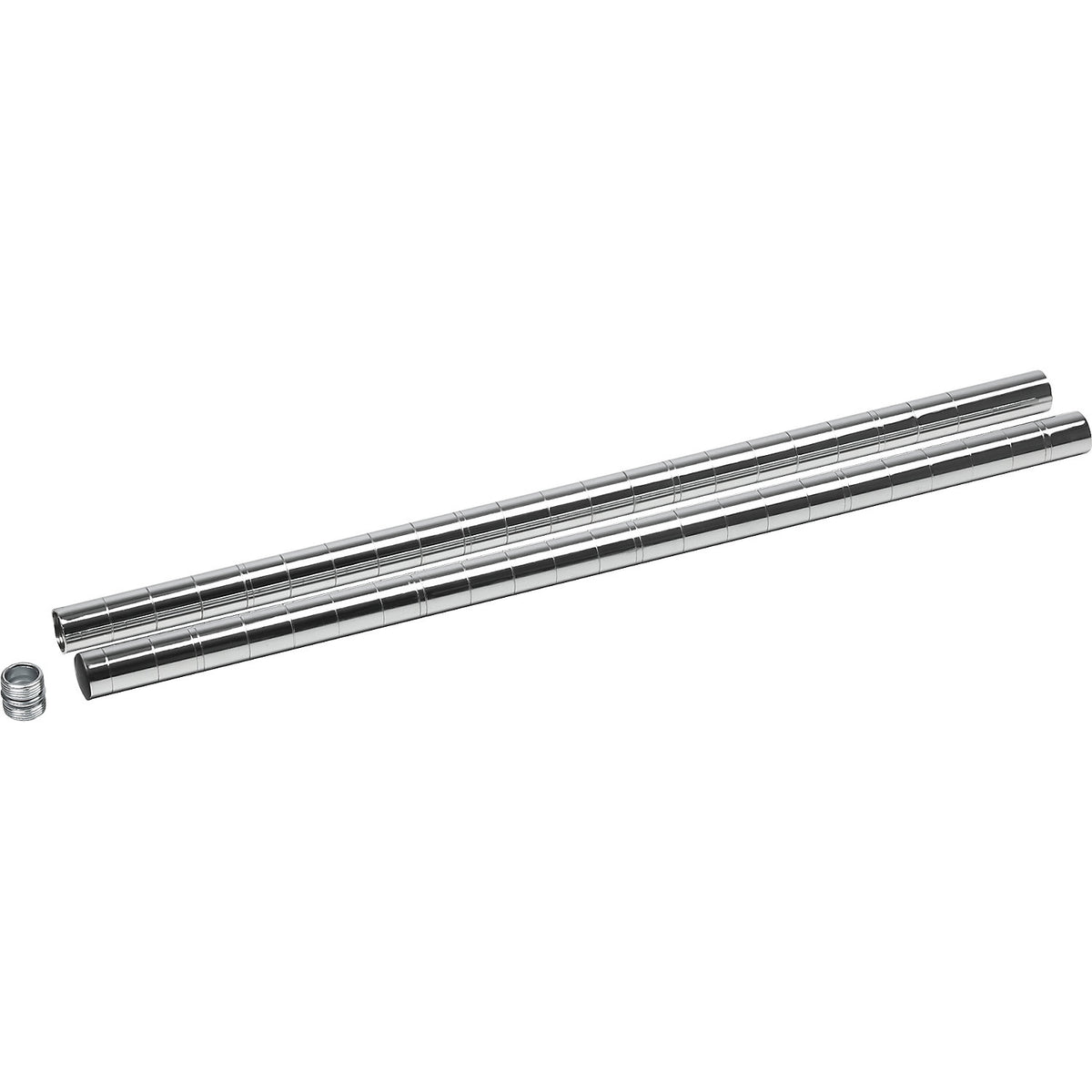 Post for wire mesh table trolley, length 1200 mm, chrome plated.