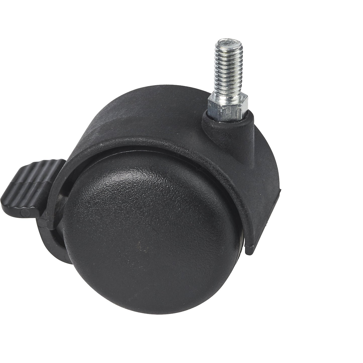 Swivel castor with wheel stop, for coat stands, black.