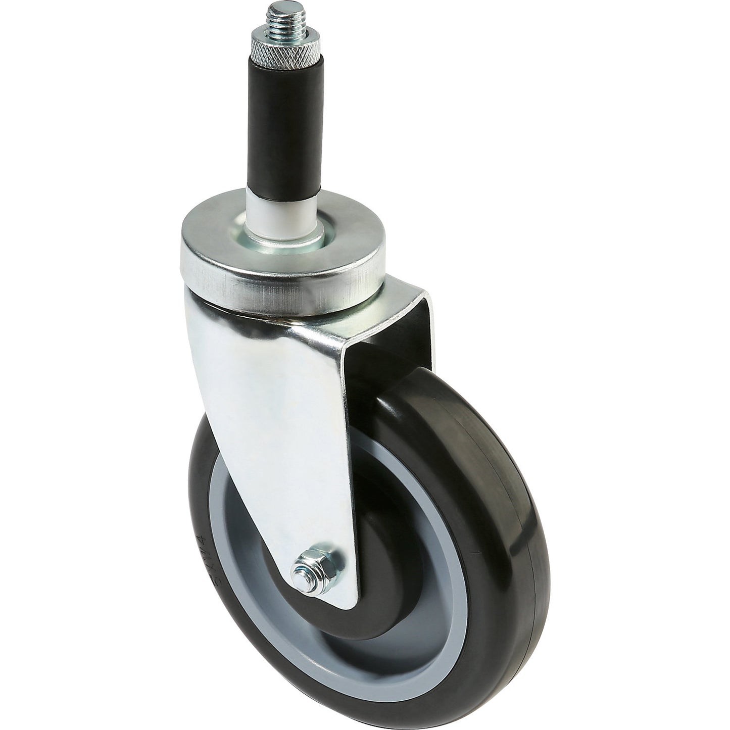 Swivel castor, without stop, for wire mesh table trolleys, 125 x 30 mm.