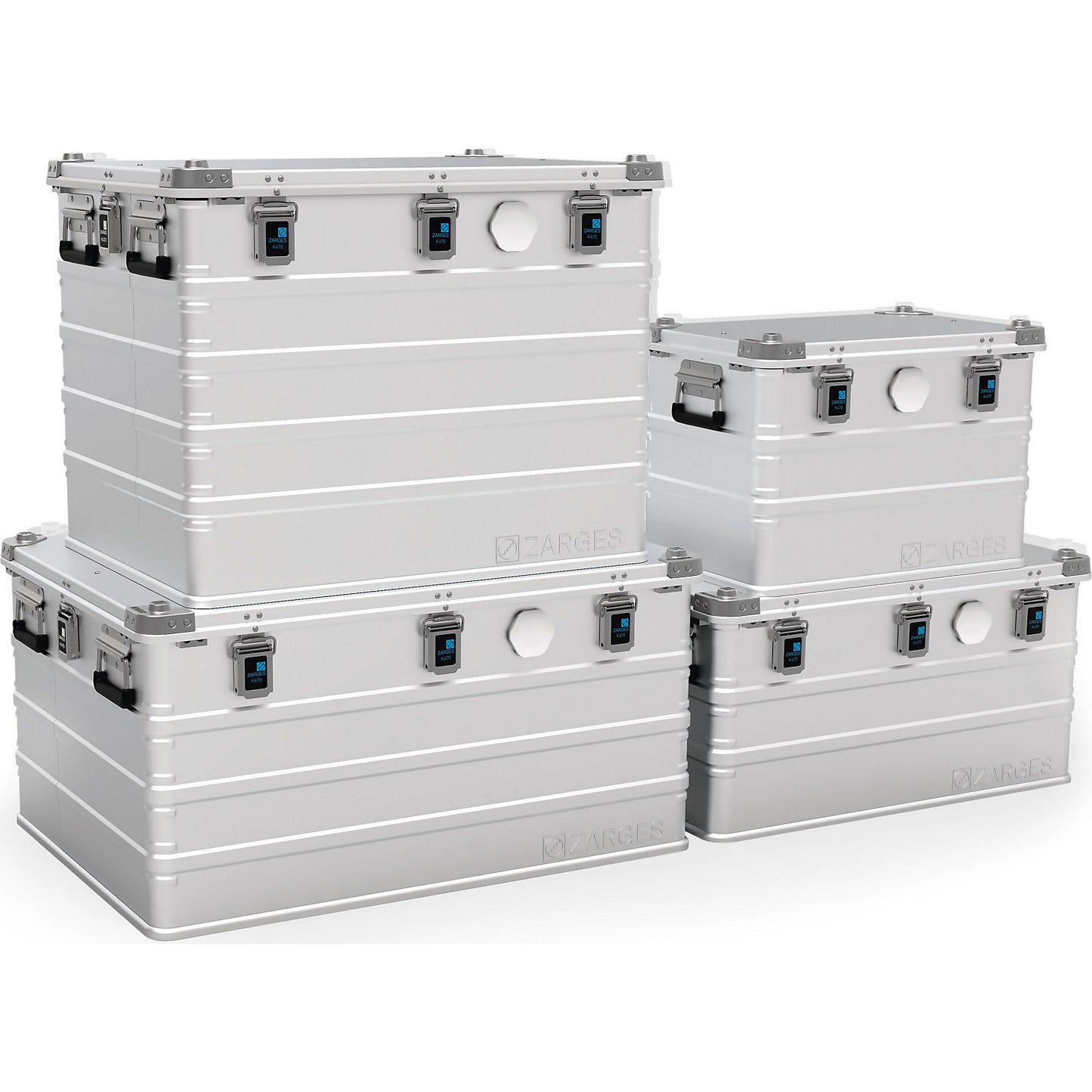 IP67 aluminium universal container, capacity 157 l, external dims. LxWxH 800 x 600 x 410 mm.