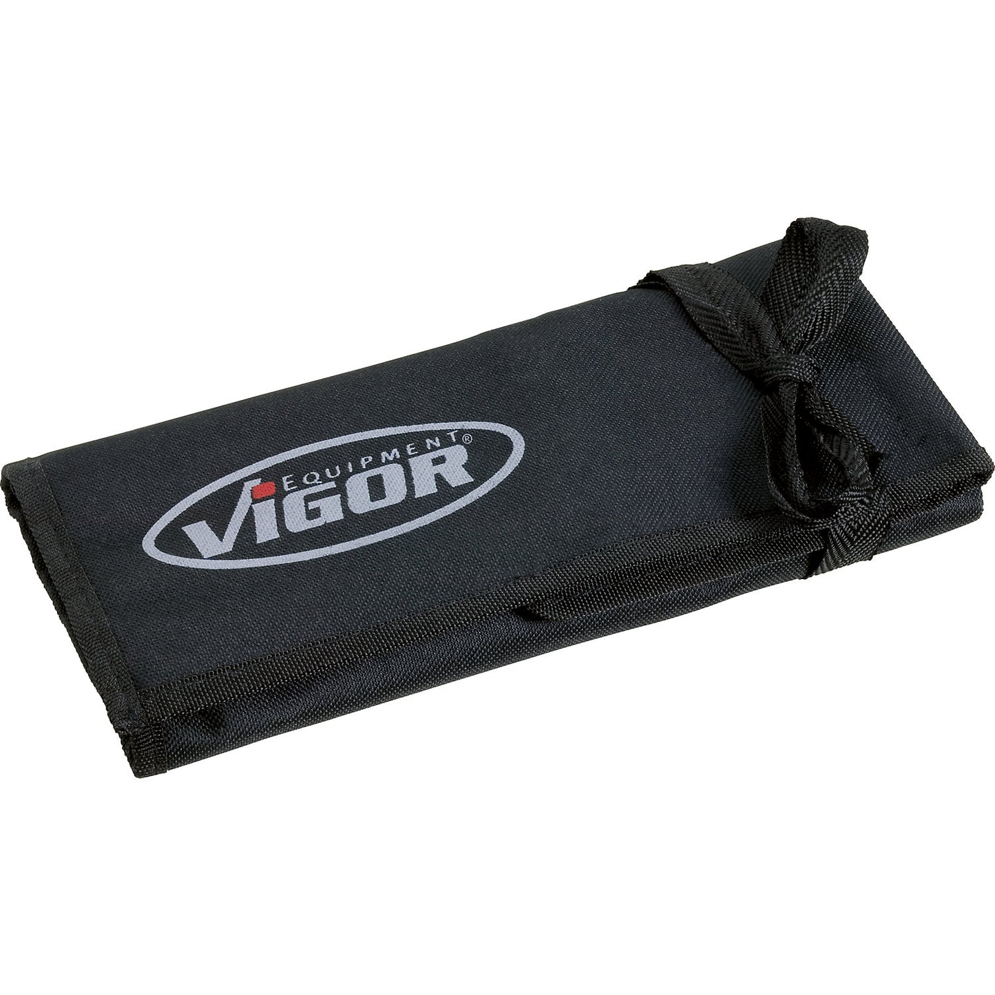 Ratchet ring spanner set, long design, 12-piece, with roll-up case.