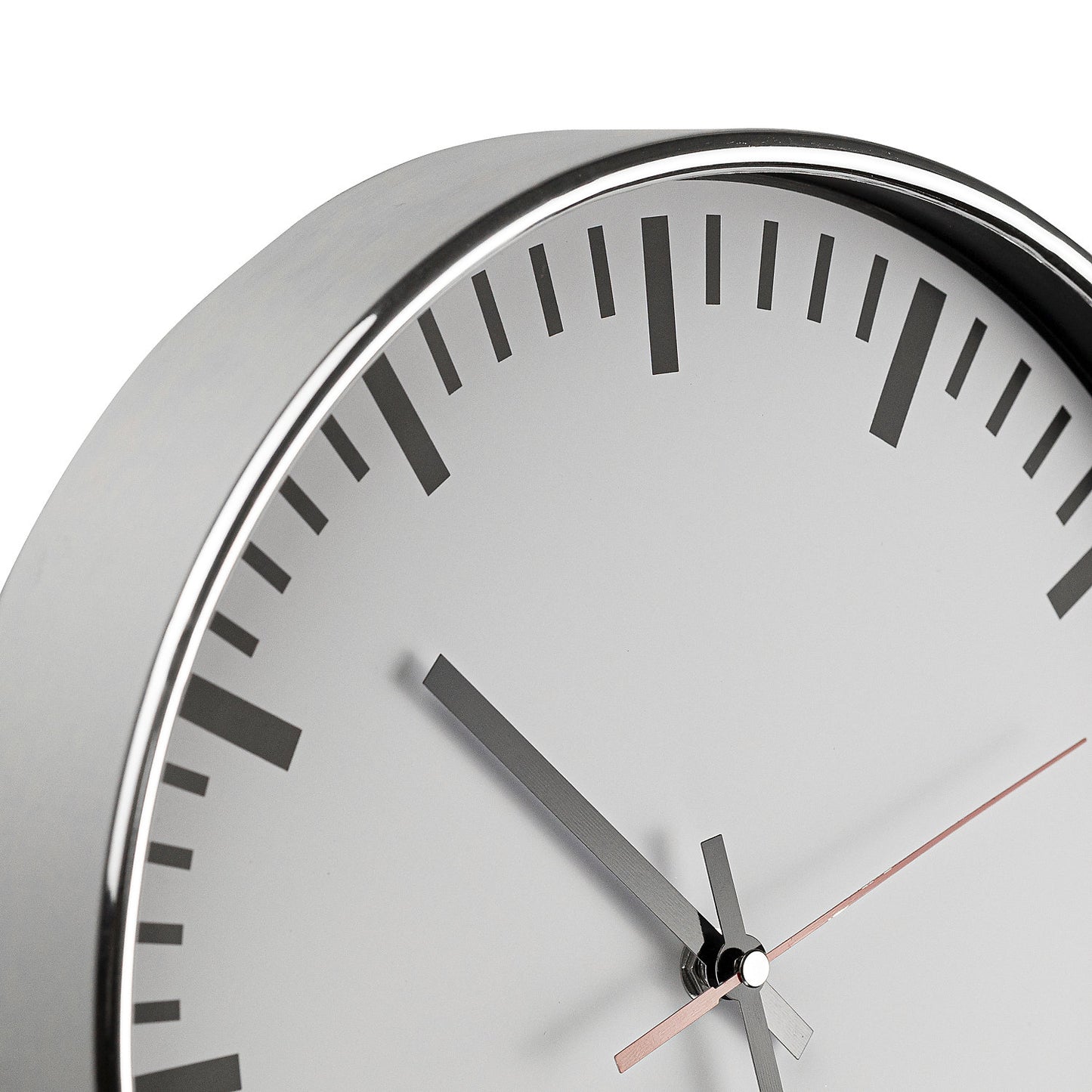 Wall clock, Ø 300 mm, radio synchronised clock, white clock face, with lines.