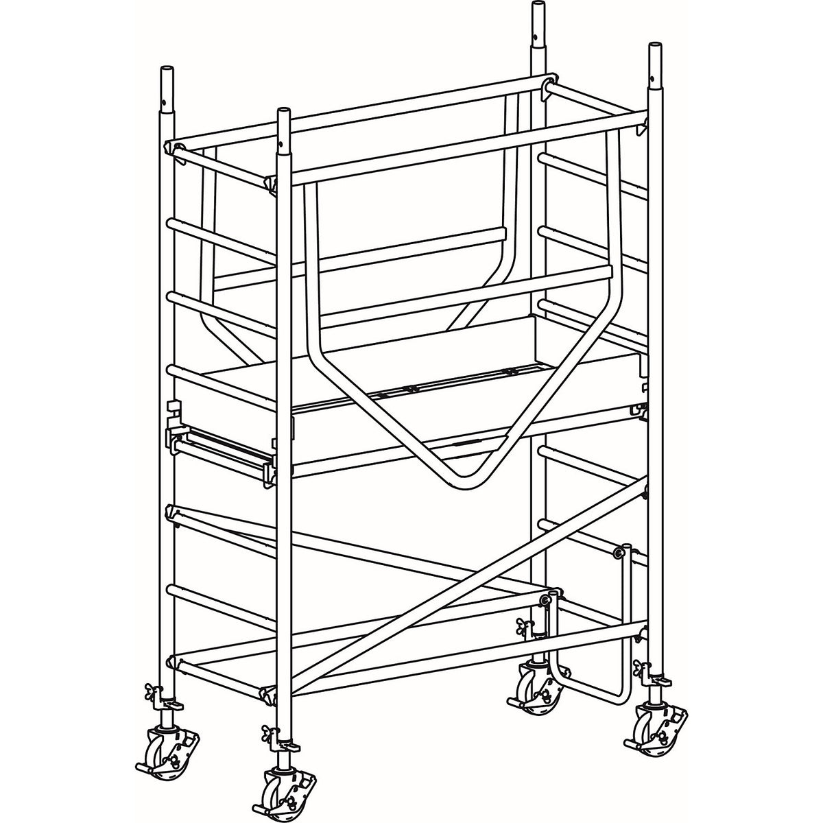 ADVANCED SAFE-T 7070 mobile access tower, welded, platform 1.58 x 0.61 m, module 1.