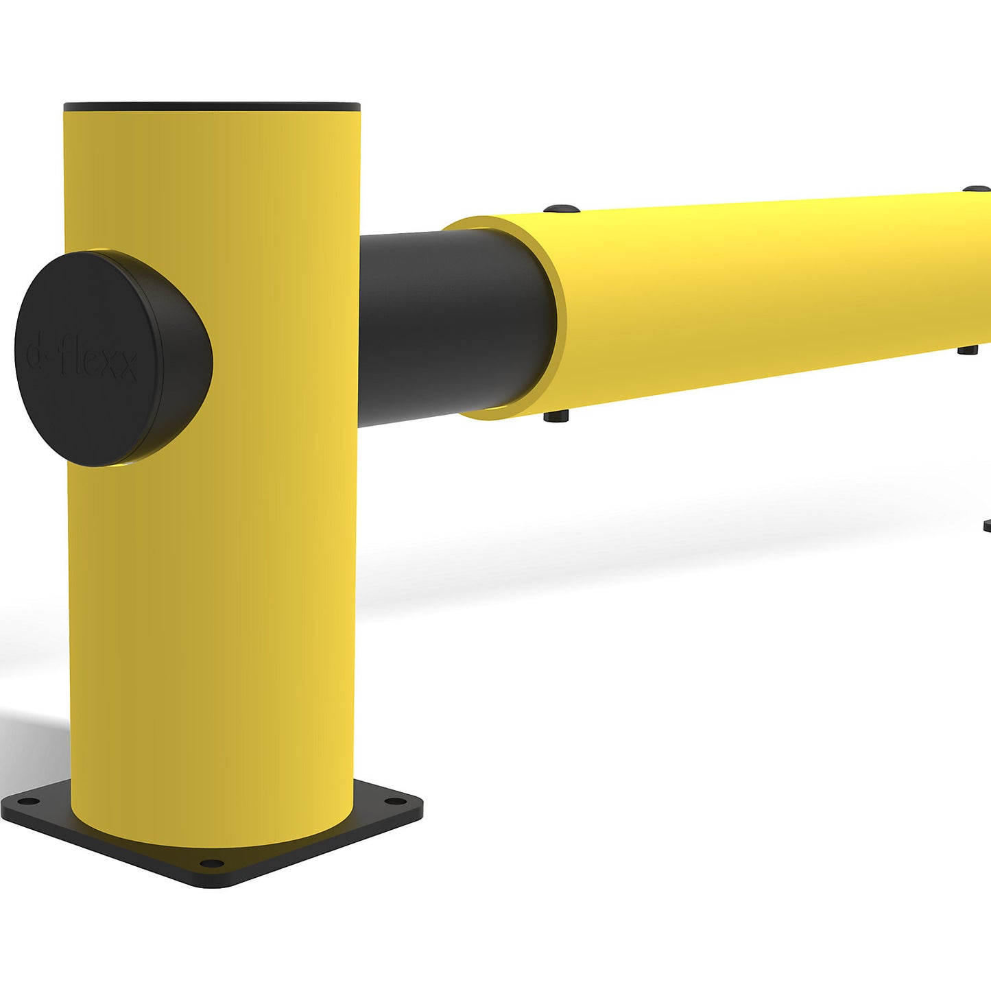 Safety railing, flexible plastic, made of flexible plastic, type Charlie, end posts.
