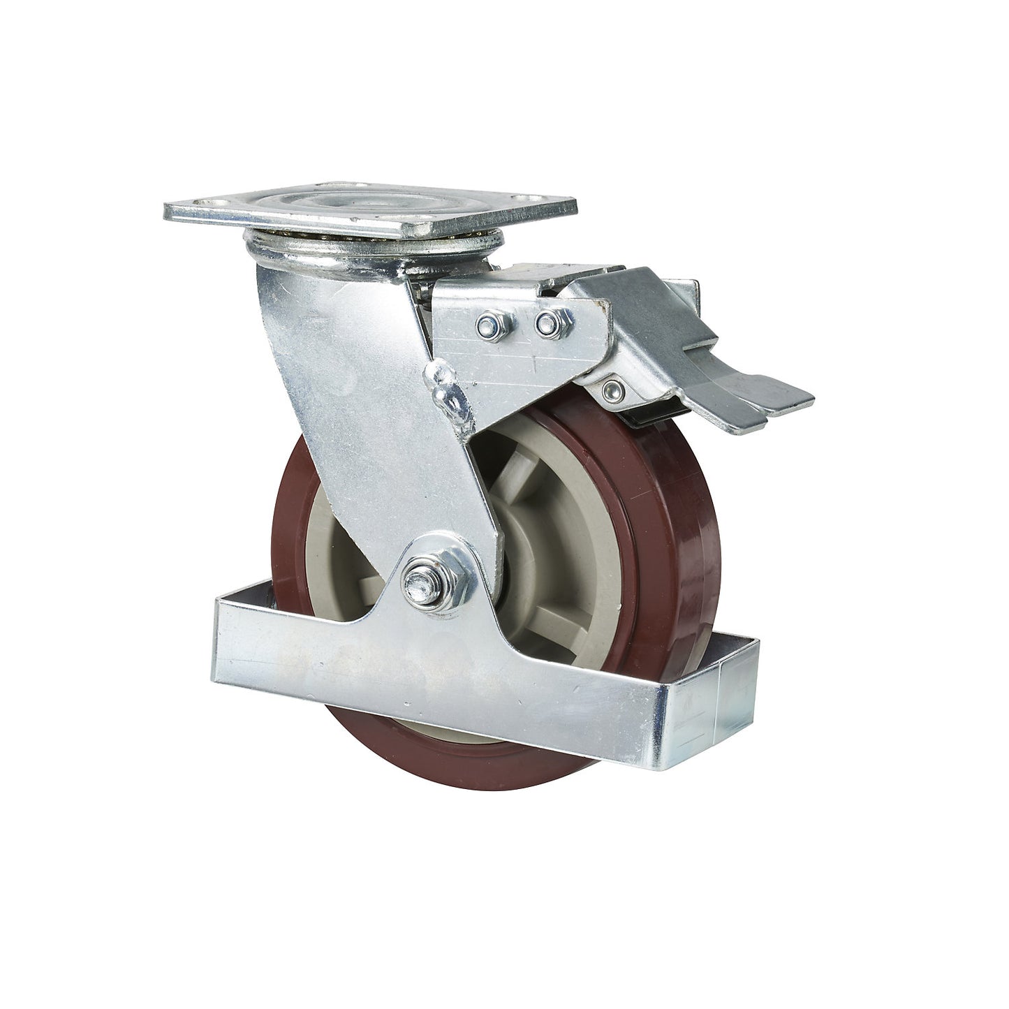 Swivel castor with wheel stop, for telescopic lift table 500 kg, Ø 150 x 40 mm.