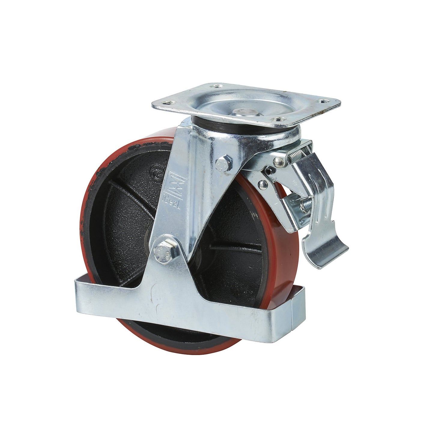 Spare wheel, Ø 200 x 50 mm, swivel castor with double stop.