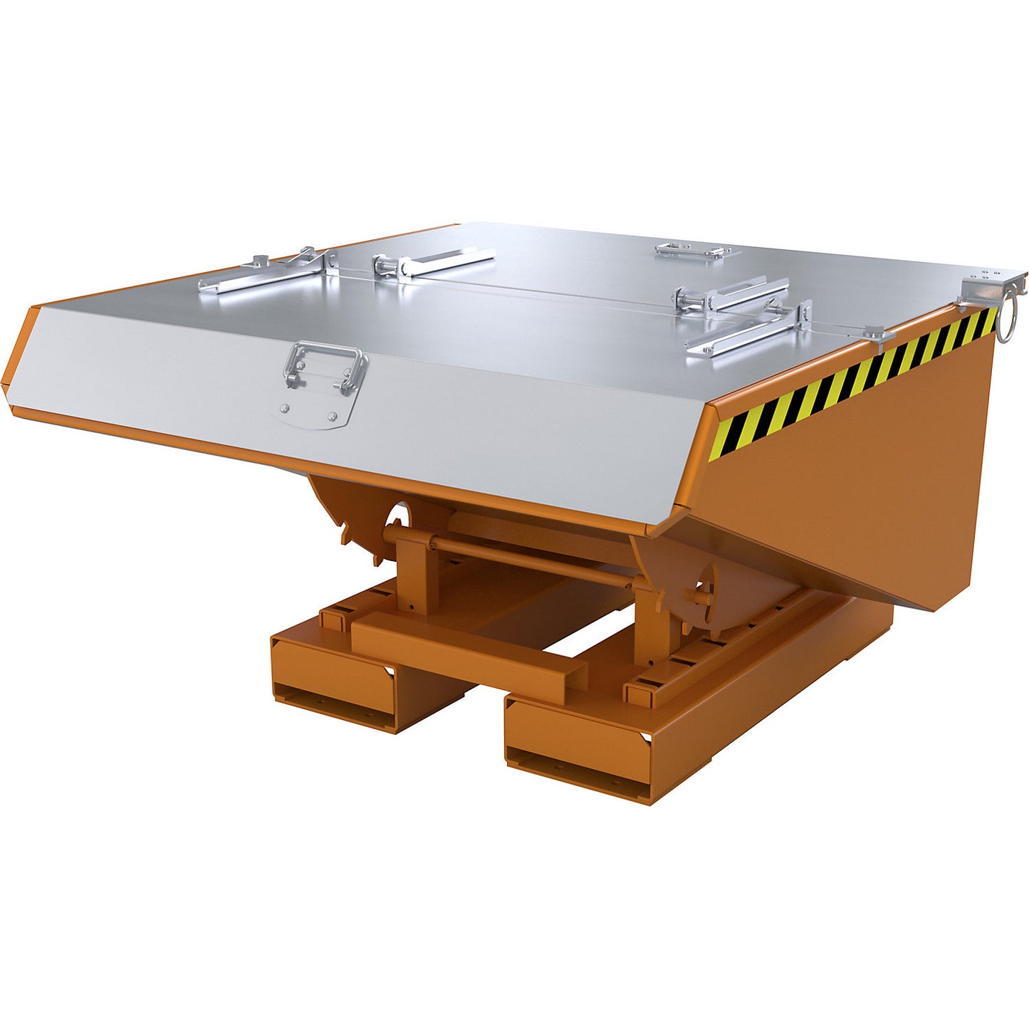 Lid, zinc plated, for 0.225 m³ container capacity, opens on two sides.