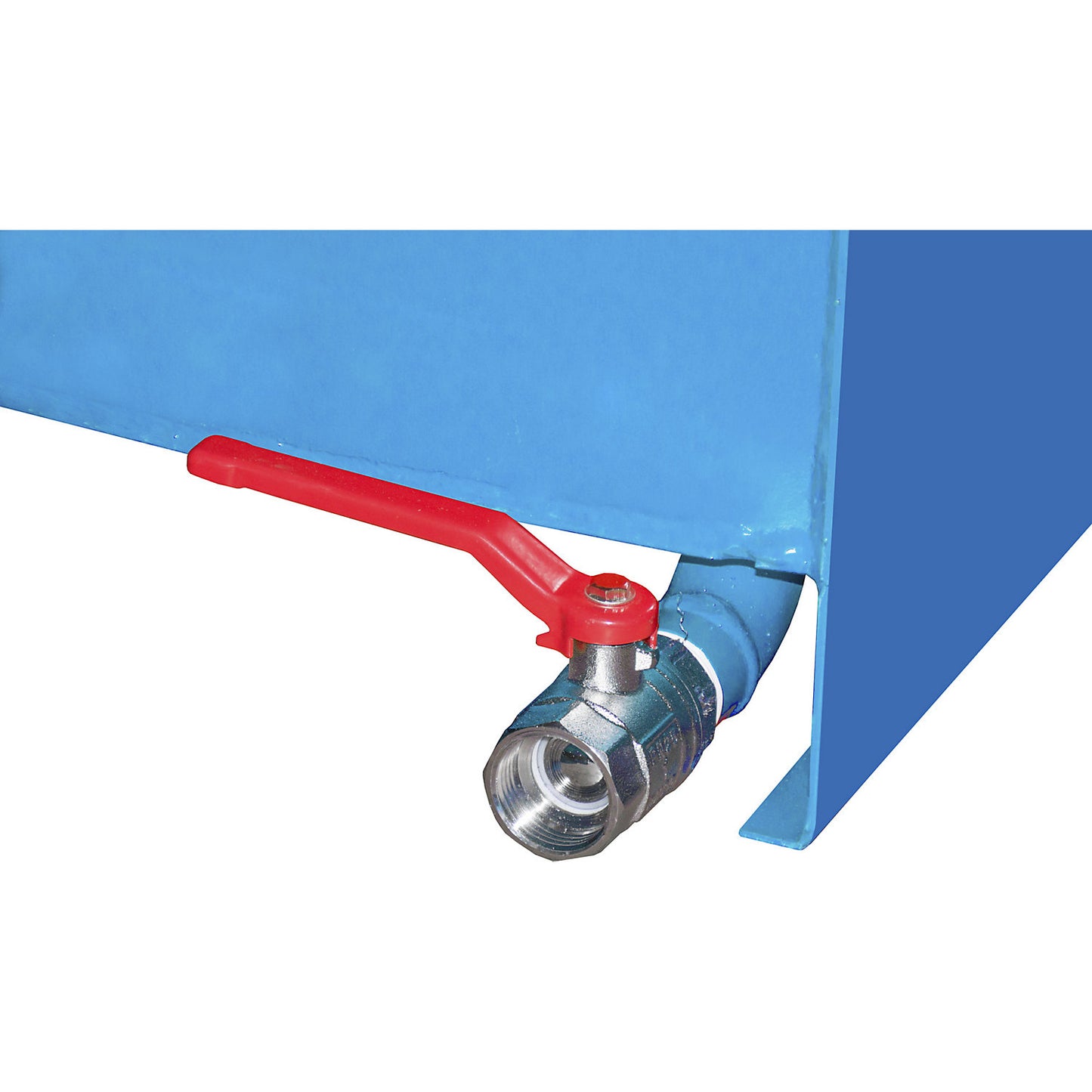 Mini tilting skip for metal swarf, low overall height, capacity 0.46 m³, blue RAL 5012.