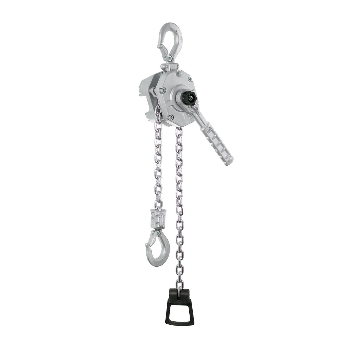 AH ratchet chain hoist, standard lifting height 1.5 m, max. load 1600 kg.