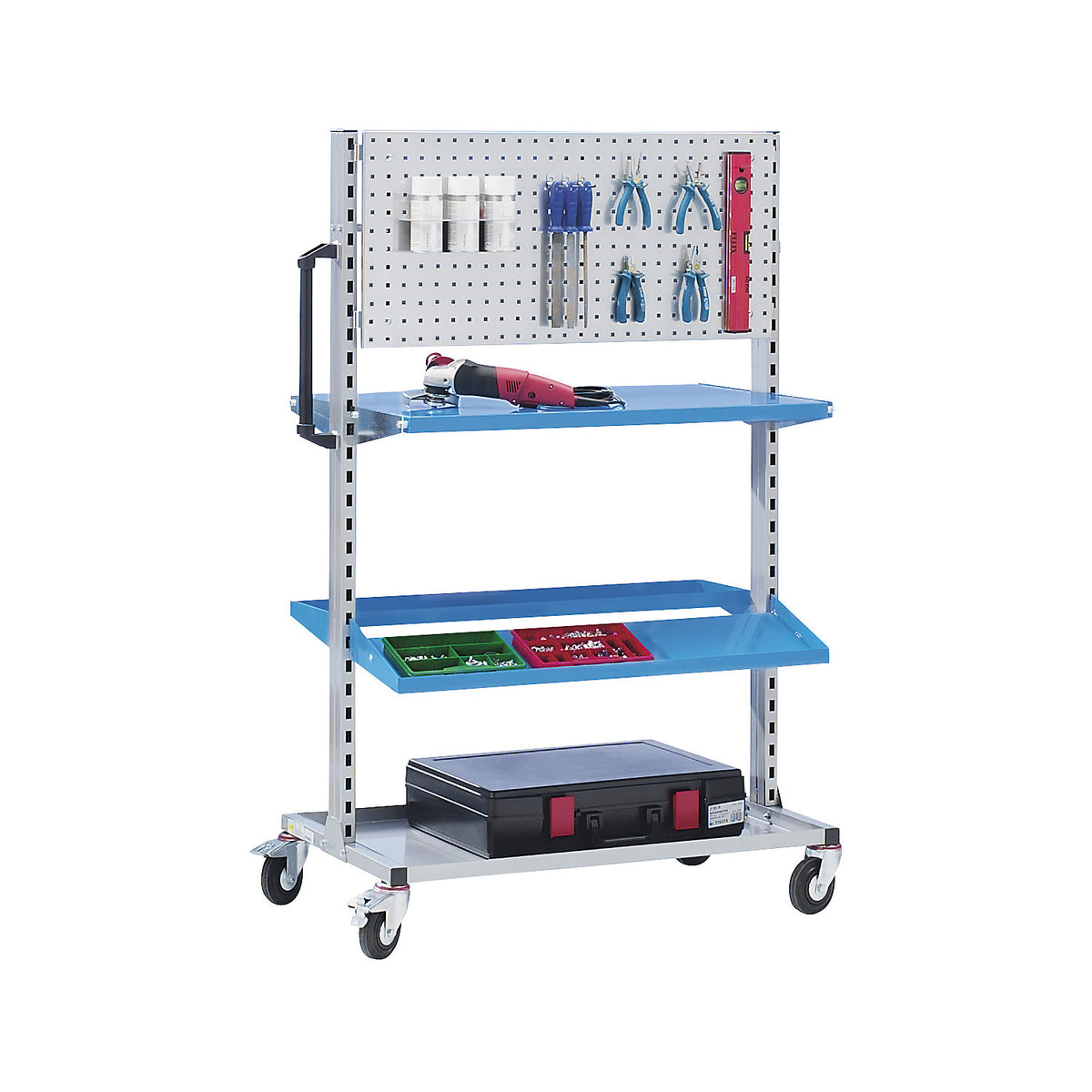 Workshop unit, modular, for 2 panels per side, standard model without panels.