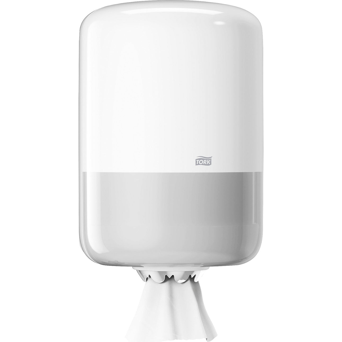 Hand towel and wiping cloth dispenser, centerfeed, HxWxD 360 x 239 x 227 mm, plastic, white.