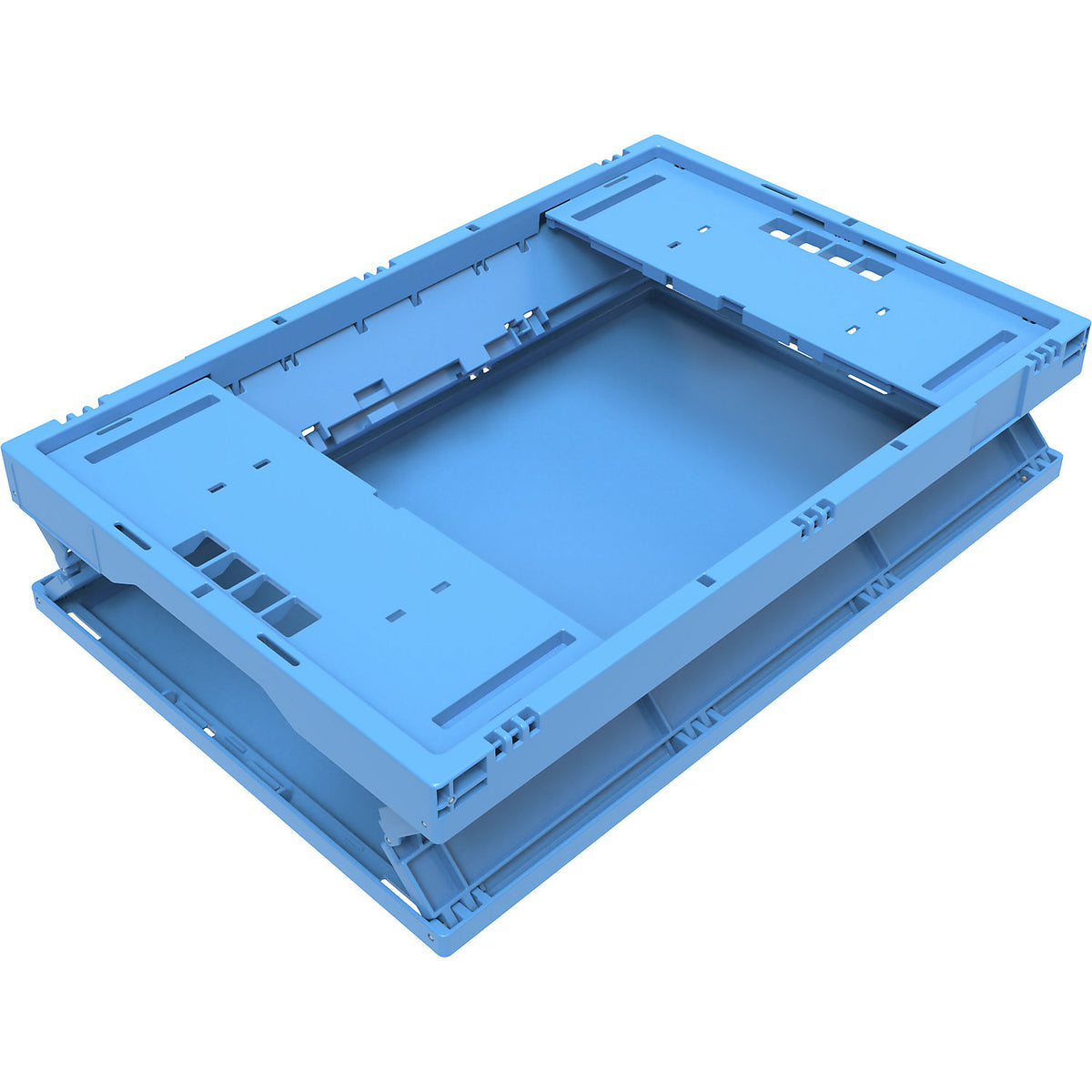 Polypropylene folding box, capacity 33 l, blue.