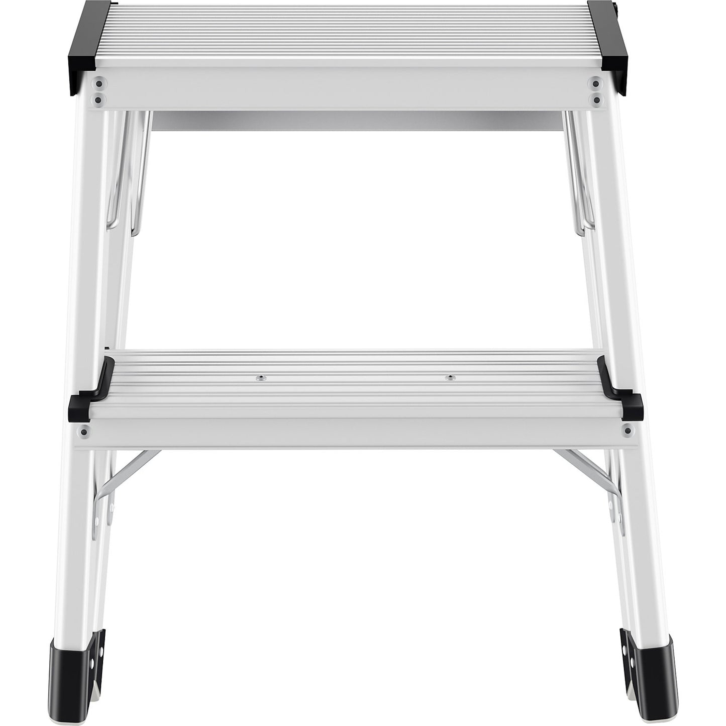D60 StandardLine aluminium folding steps, double step folding steps, max. load 150 kg, 2 x 2 steps, step height 400 mm.
