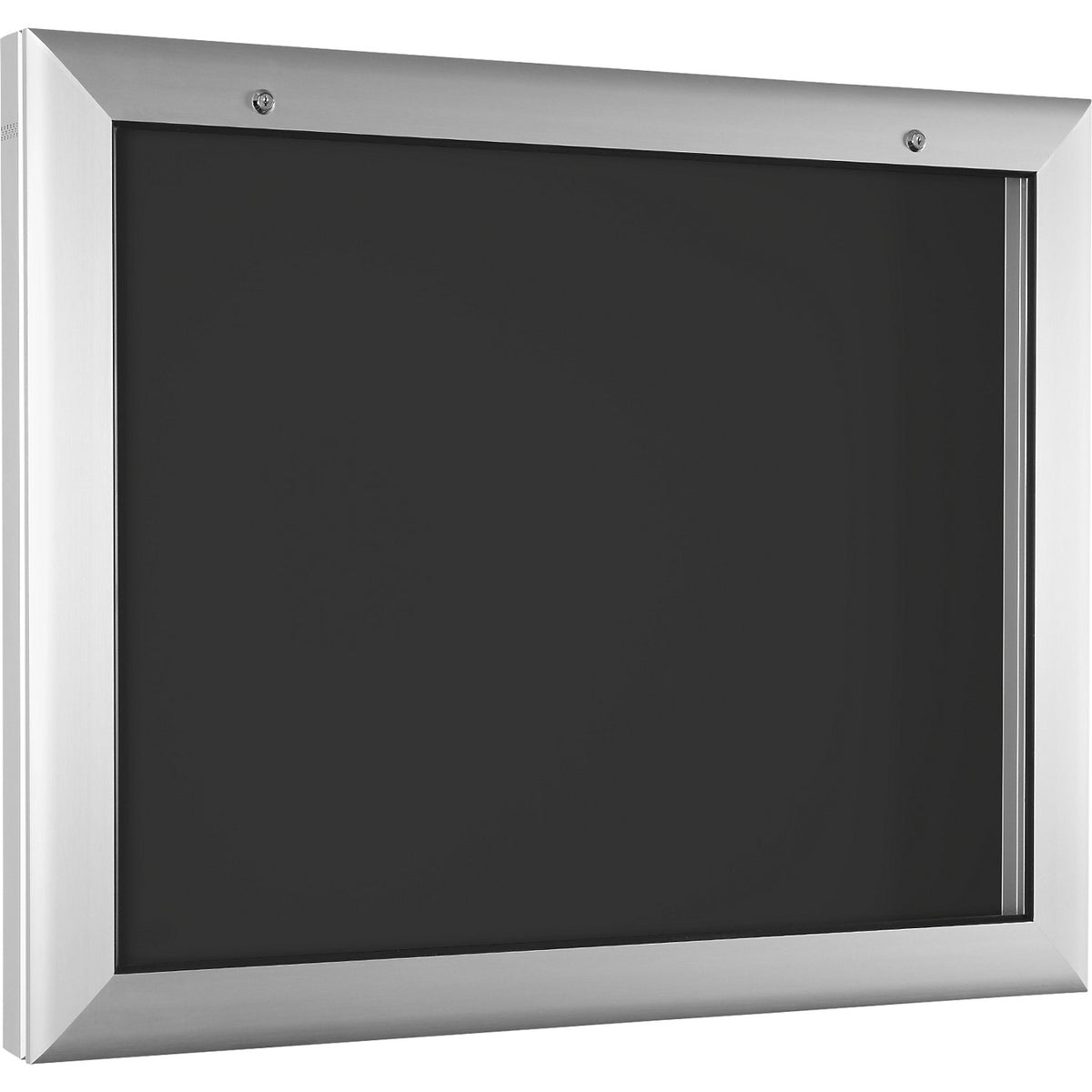 Display case for indoor and outdoor use, landscape format, for A1, door opens downwards 180°.