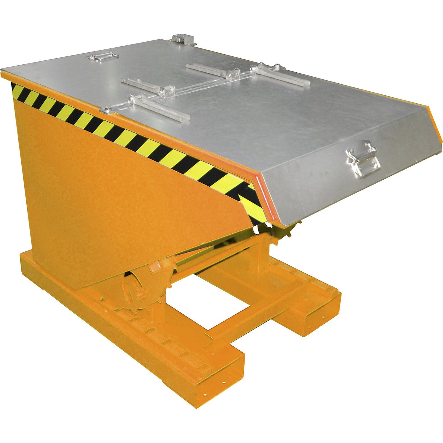 Hinged lid, for tilting skips with a capacity of 0.3 m³, zinc plated.