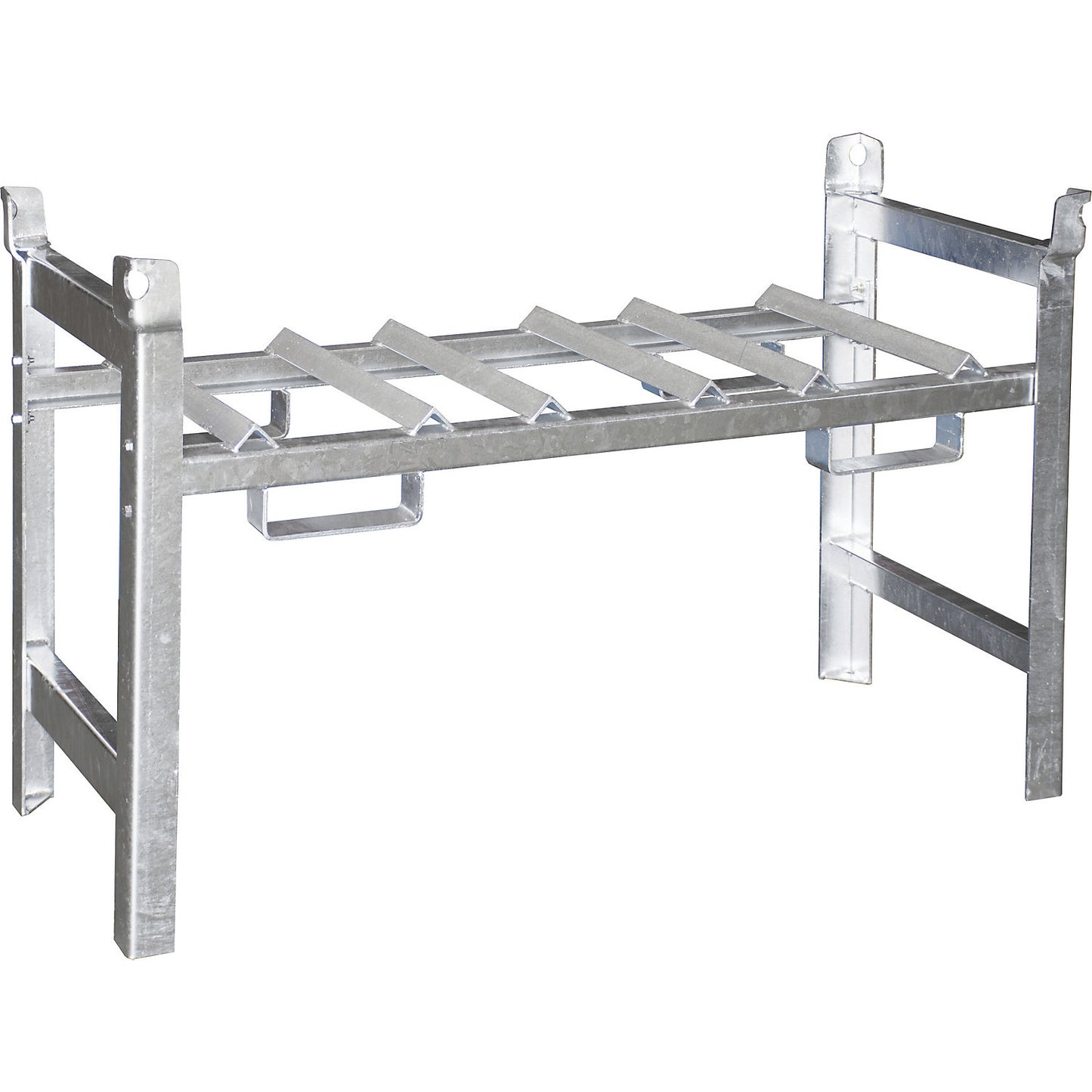 Stacking frame for drum shelving, for 3 x 60 l drums, zinc plated.