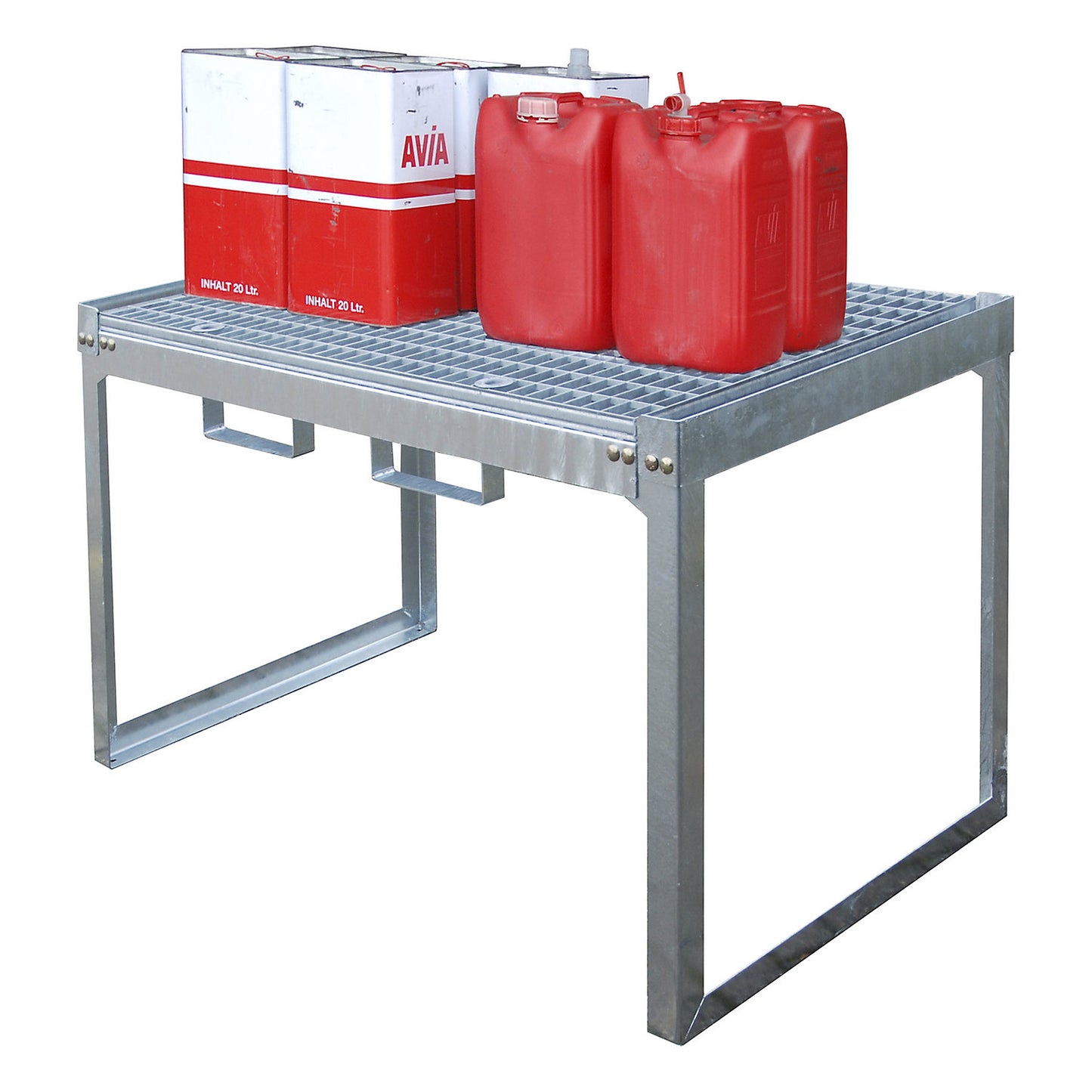 Drum and small container shelf unit, WxDxH 1310 x 800 x 780 mm, for small containers.