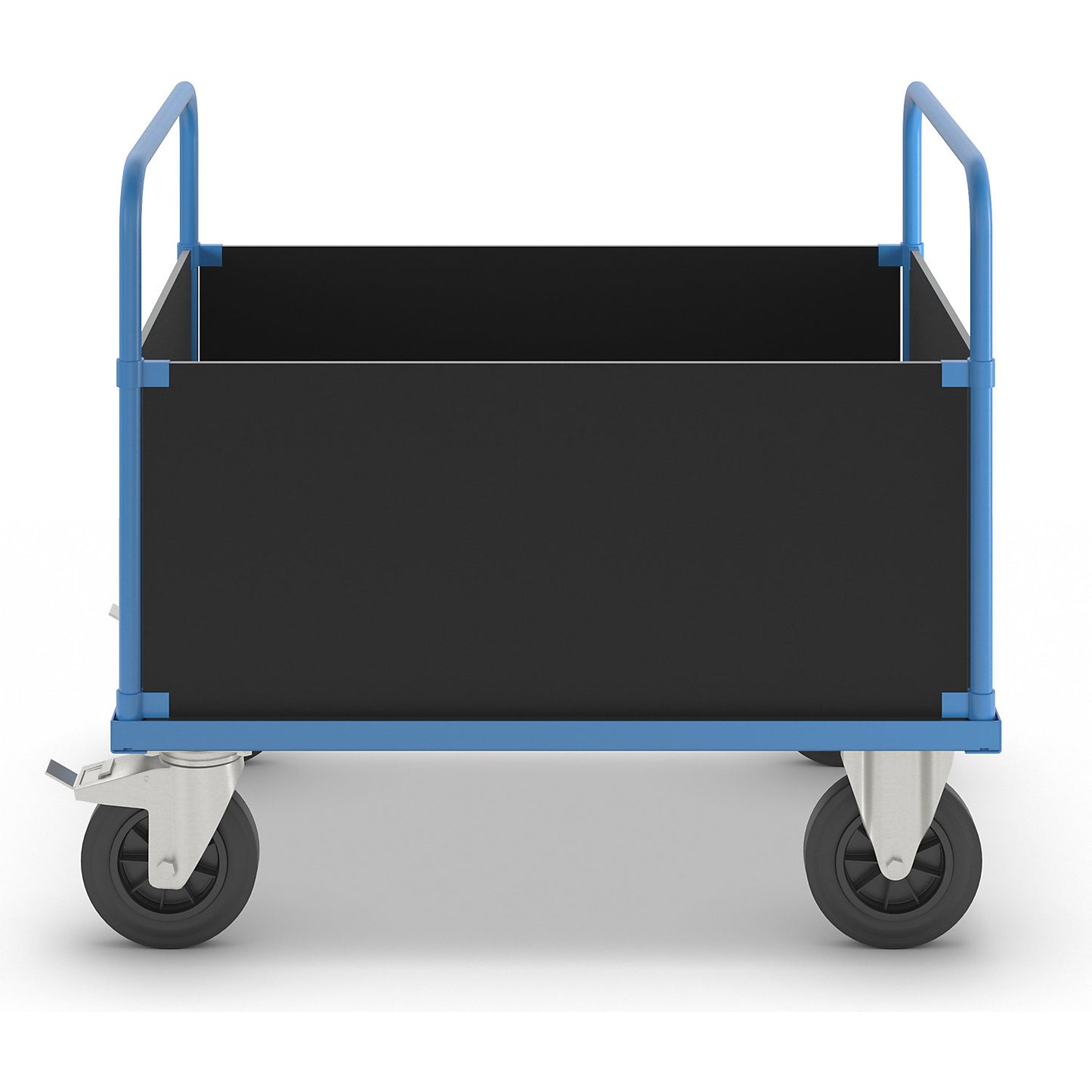 KM33 platform truck, high box truck, LxW 1000 x 700 mm, 2 swivel castors with stops, 2 fixed castors.