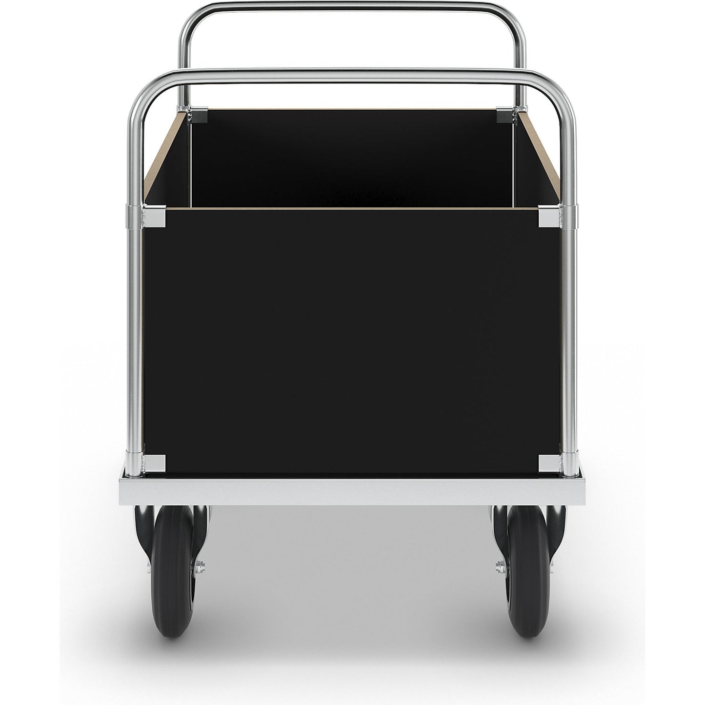 Zinc plated platform truck, high box truck, LxW 1000 x 700 mm, 2 swivel castors and 2 fixed castors.