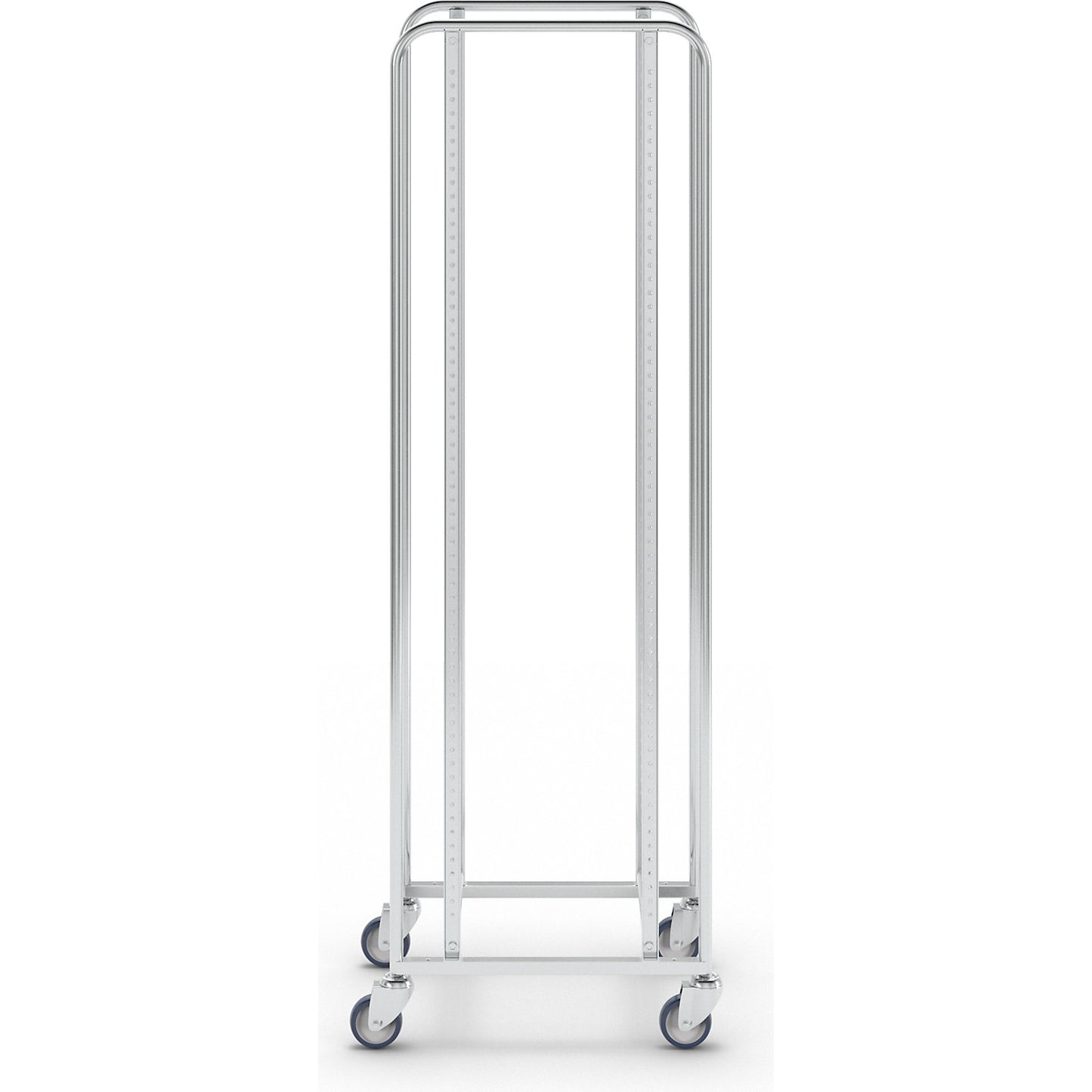 KM167 tray and bin trolley, LxWxH 470 x 585 x 1880 mm, 4 swivel castors.