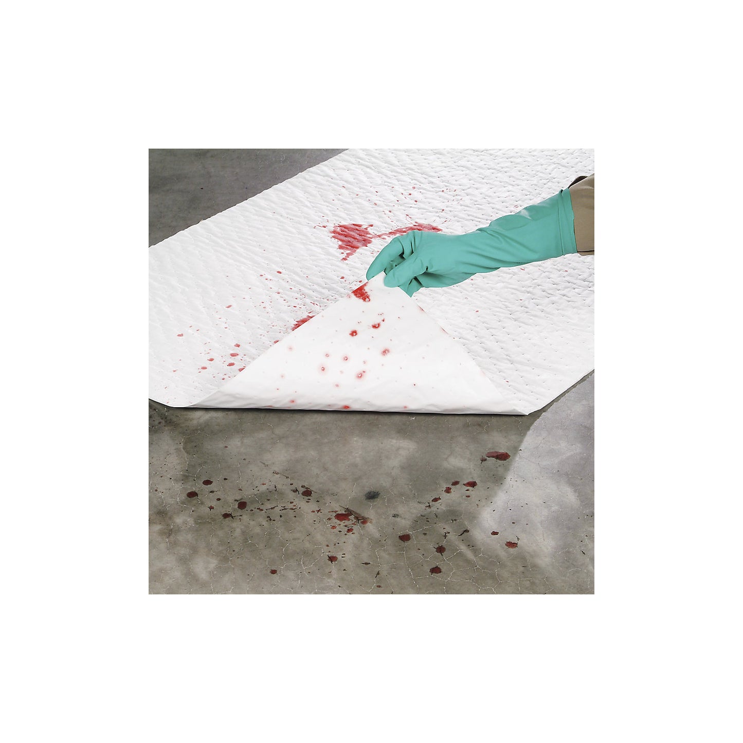 Oil-Only absorbent sheeting mat with PE backing, heavyweight version, width 790 mm, length 23 m.