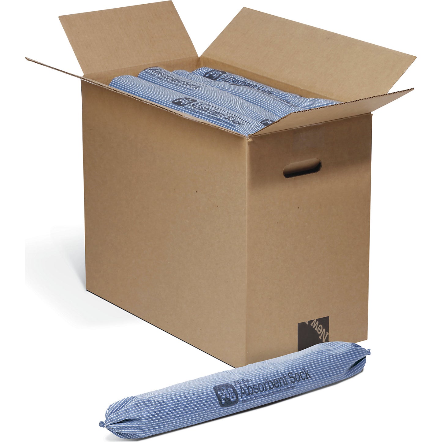BLUE universal absorbent sheeting sock, length 610 mm, pack of 24, Ø 80 mm, 78 l/pack.
