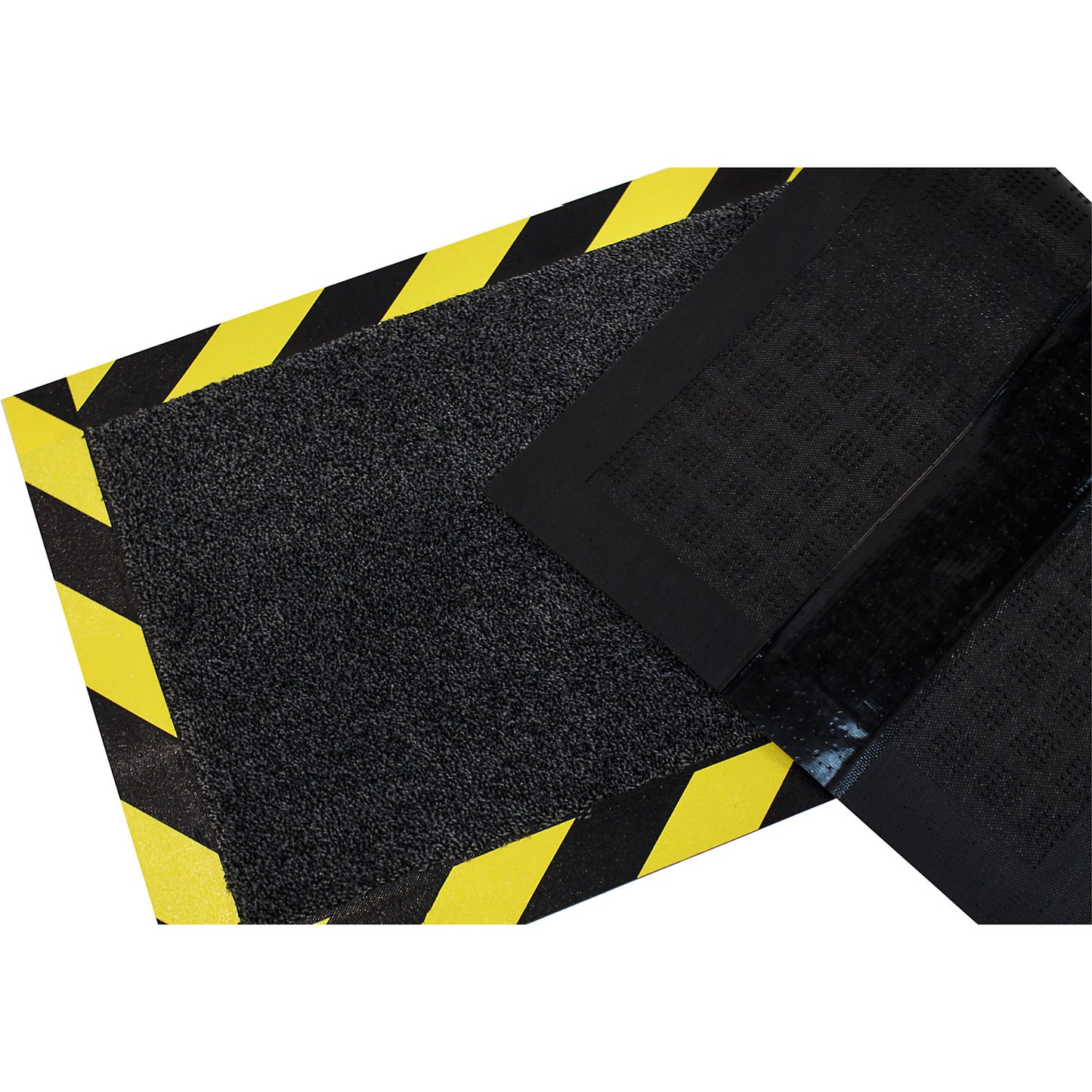 Cable protection matting, LxWxH 1200 x 400 x 4 mm, black / yellow.