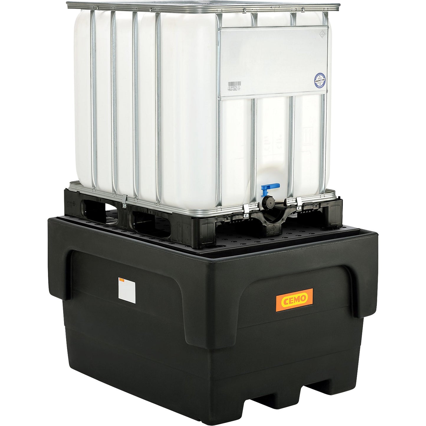 PE sump tray for IBC/CTC tank containers, for 1 x IBC/CTC, with PE perforated panel.
