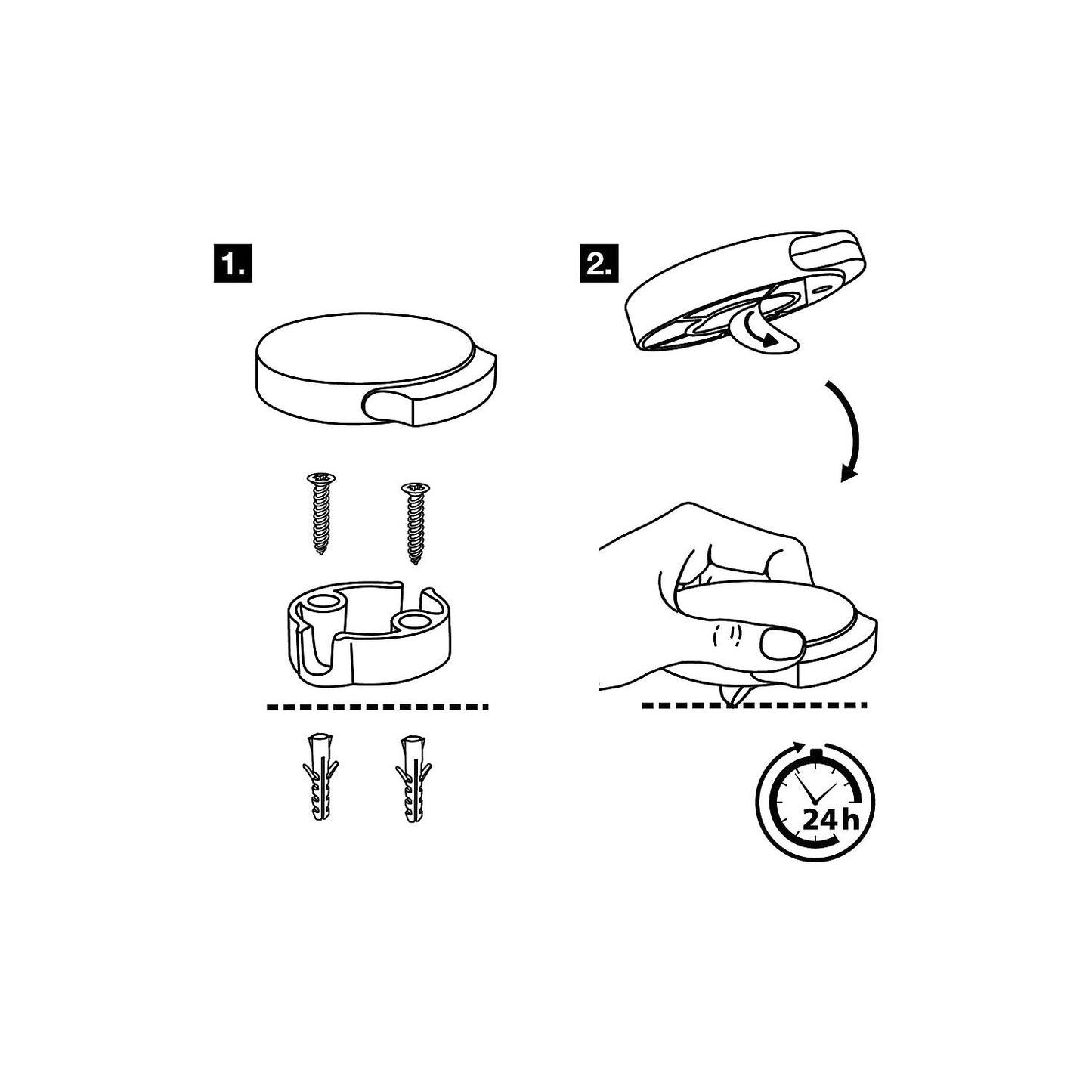 Designer floor mounted door stopper, Ø 90 mm, pack of 2, height 18 mm.