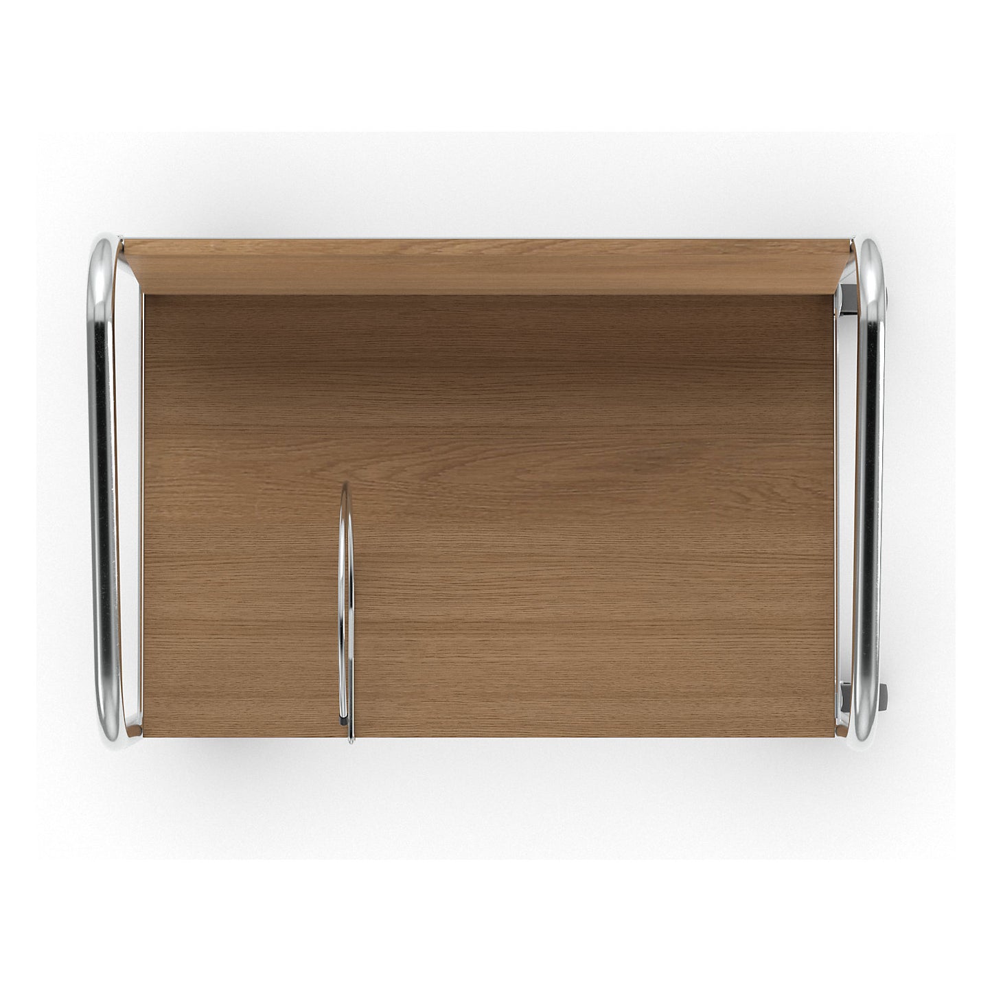 File trolley, chrome plated, 2 shelves, LxWxH 550 x 340 x 840 mm, oak finish.