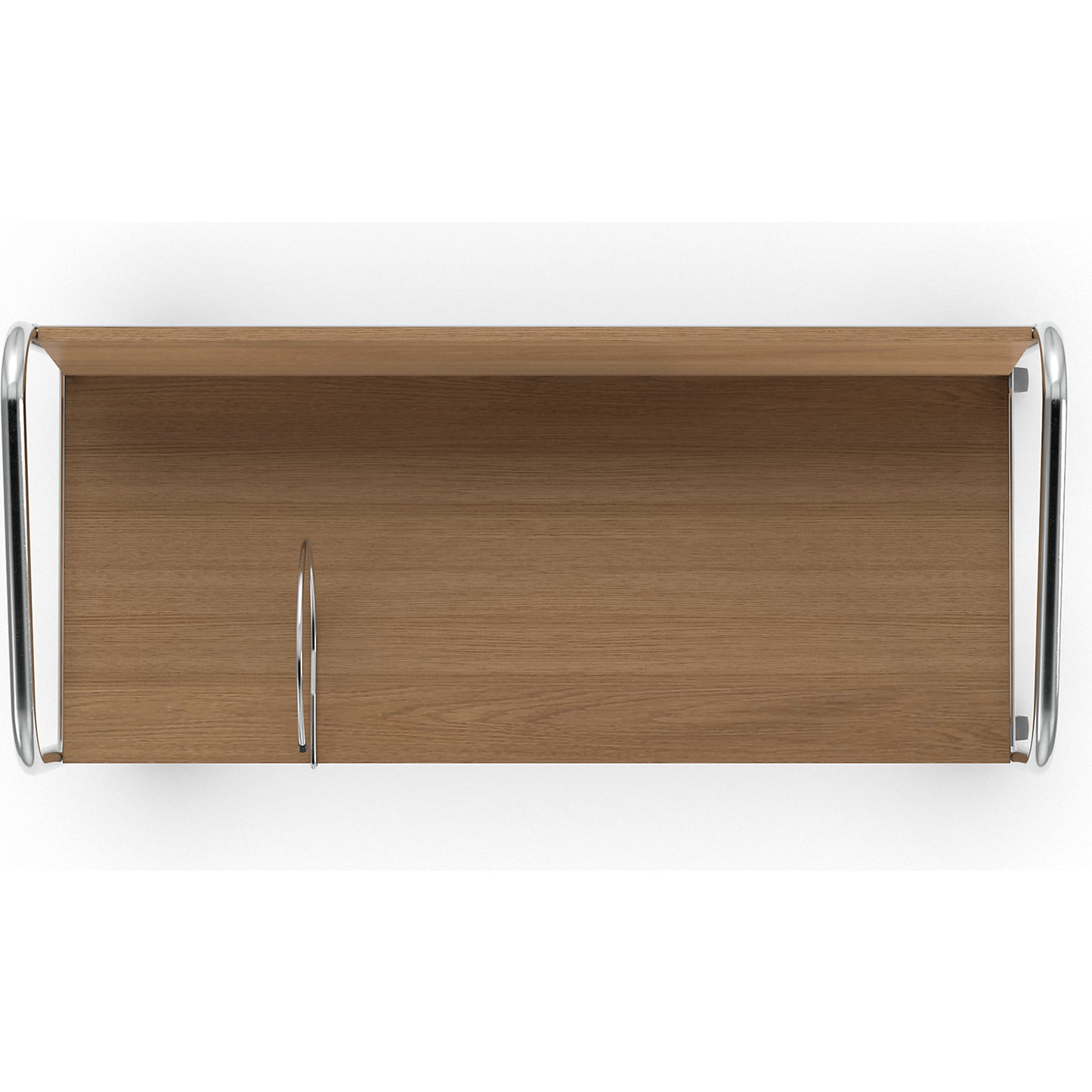 File trolley, chrome plated, 2 shelves, LxWxH 800 x 340 x 840 mm, oak finish.