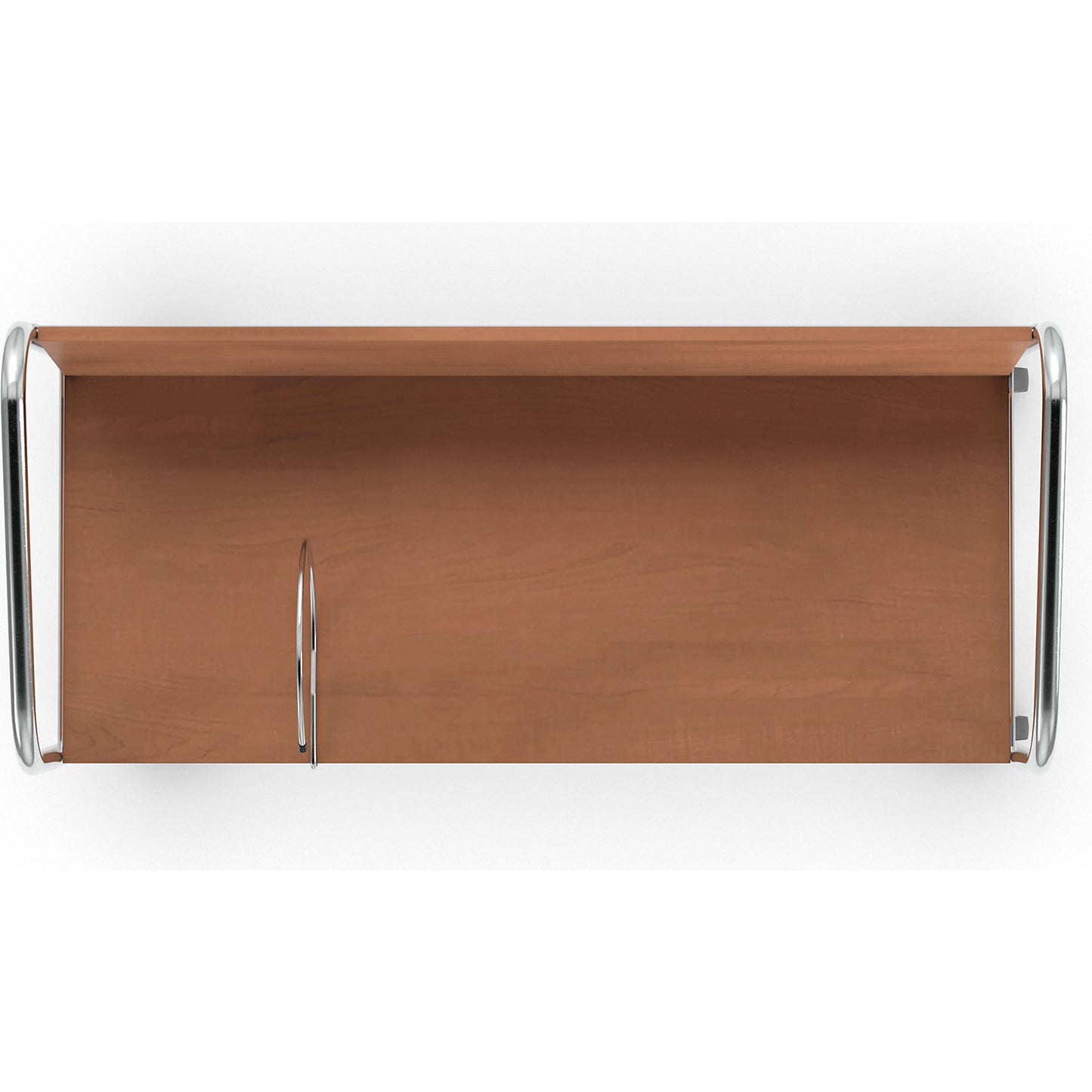 File trolley, chrome plated, 2 shelves, LxWxH 800 x 340 x 840 mm, cherry finish.