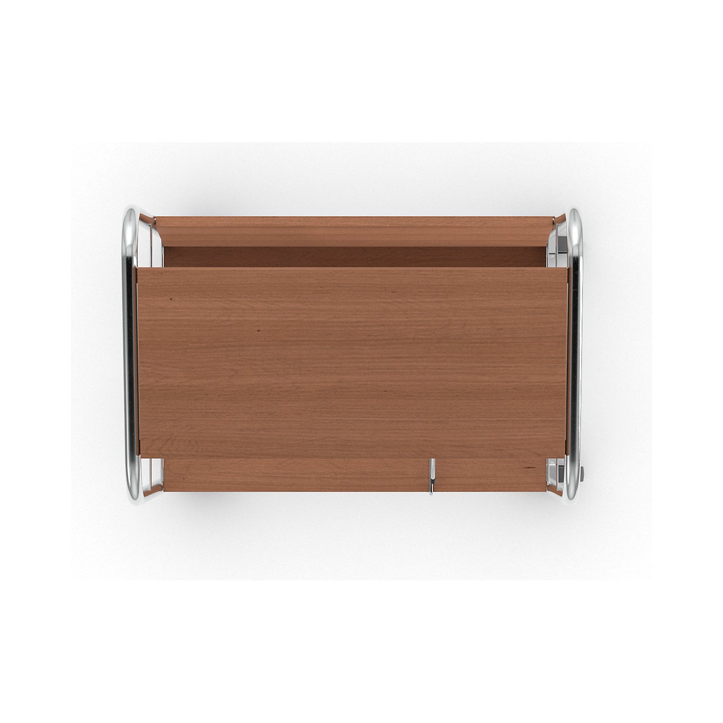 File trolley with top shelf, chrome plated, 3 shelves, LxWxH 550 x 340 x 1060 mm, cherry finish.