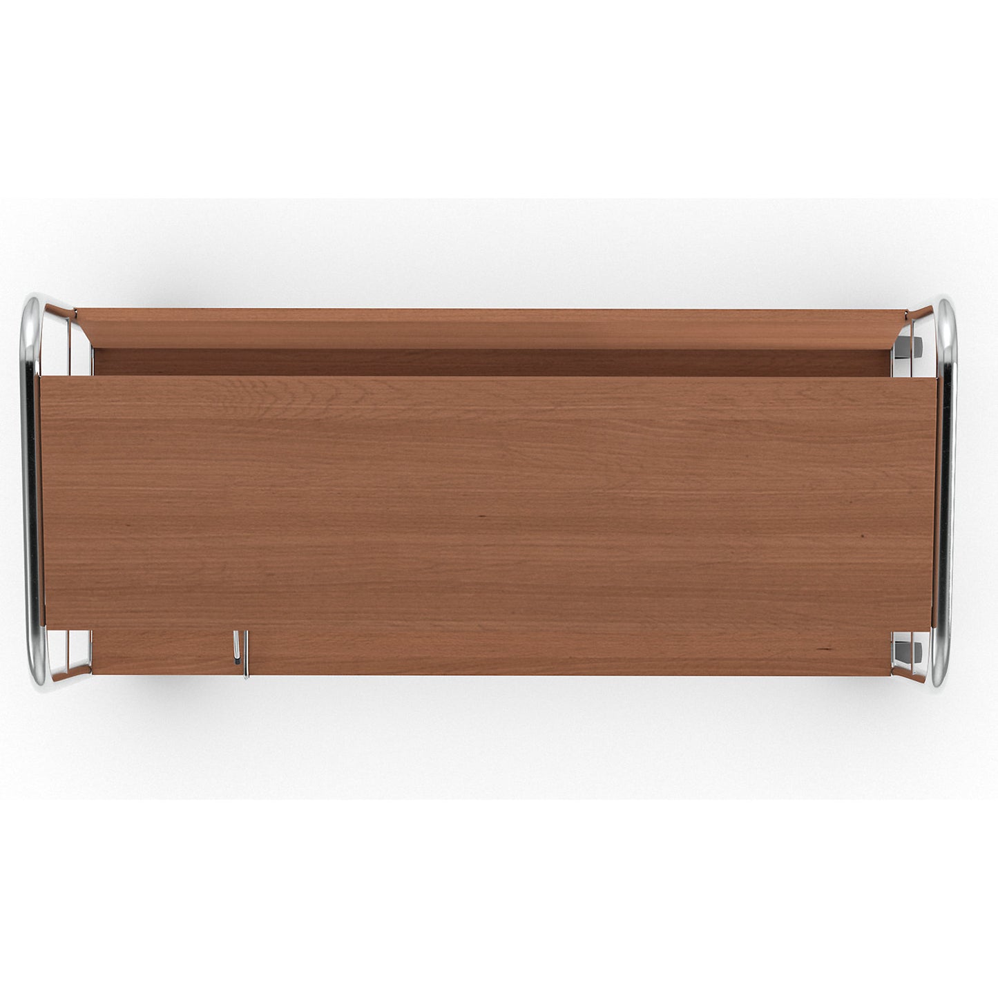 File trolley with top shelf, chrome plated, 3 shelves, LxWxH 800 x 340 x 1060 mm, cherry finish.