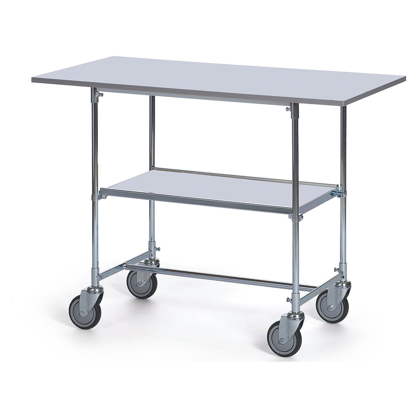 Table trolley, zinc plated, LxWxH 1200 x 600 x 900 mm, grey.