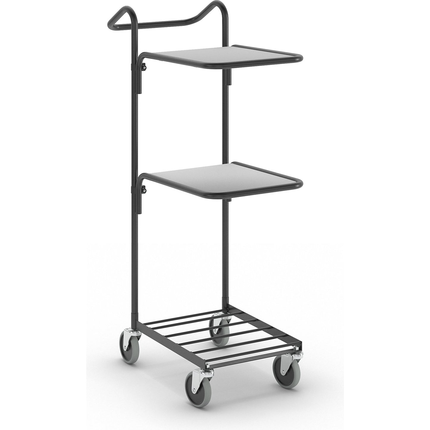 KOMPAKT retail bin, 2 shelves, black frame.