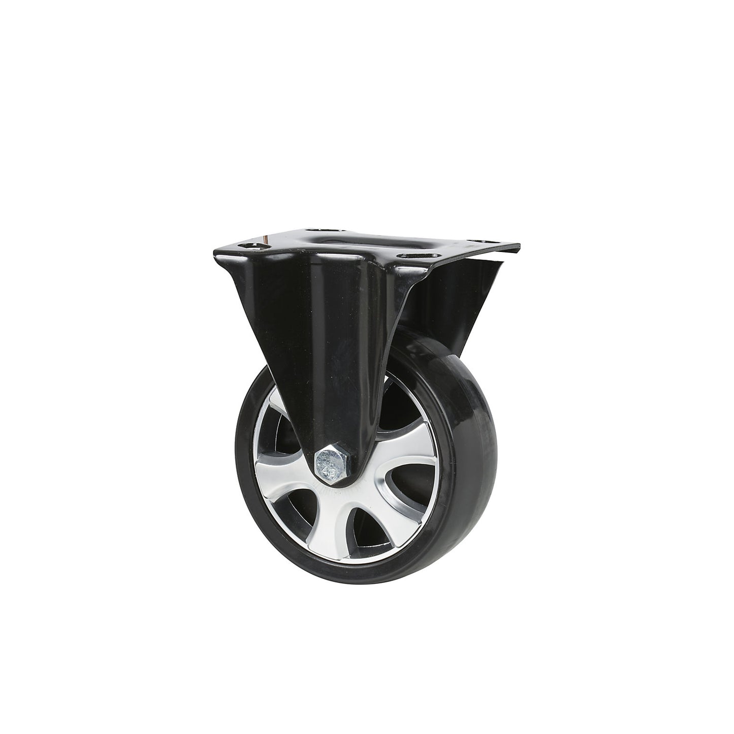 Fixed castor, Ø 125 mm, for tool trolleys.