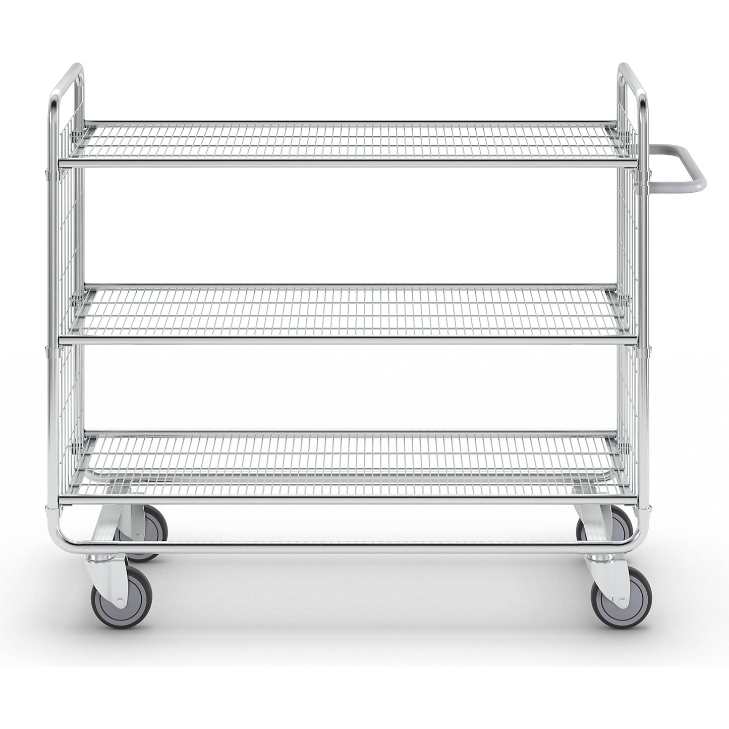 SERIES 100 mesh trolley, 3 shelves, LxWxH 1380 x 460 x 1120 mm.