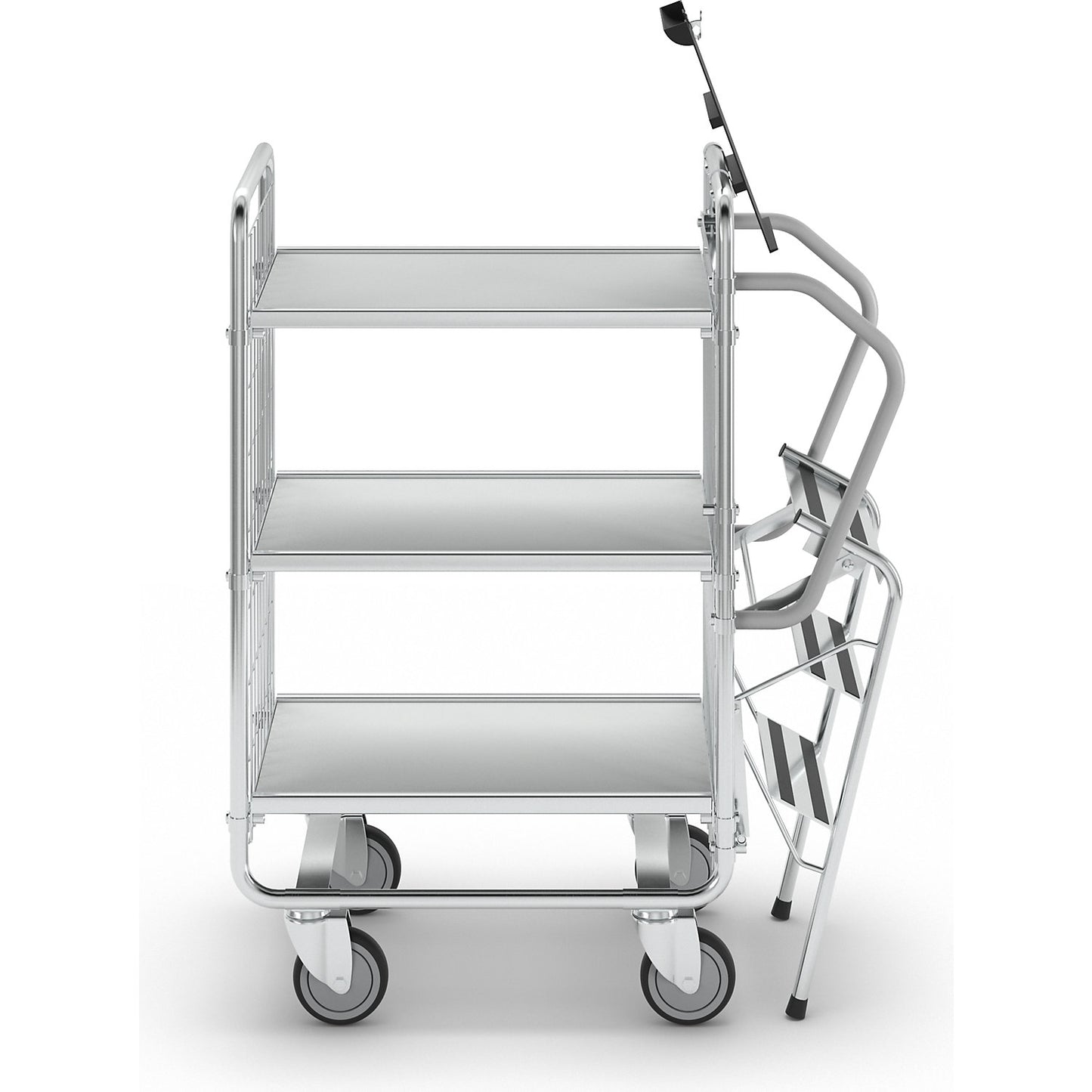 SERIES 100 step trolley, 3 shelves, LxWxH 890 x 460 x 1120 mm.