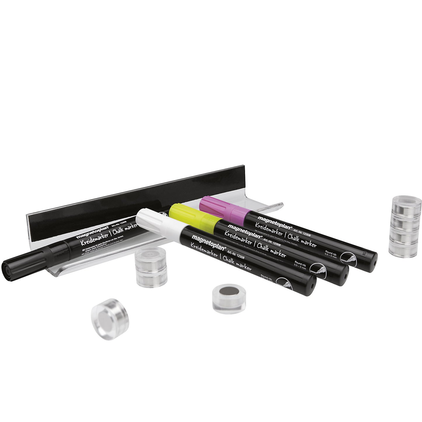 Accessory set, for glass boards, 14 parts, markers, magnets, cleaner.